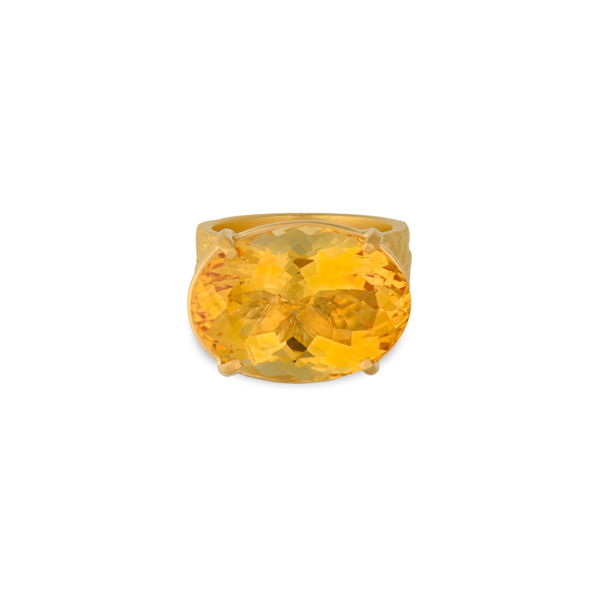 Gorilla Skin Band with Citrine Ring