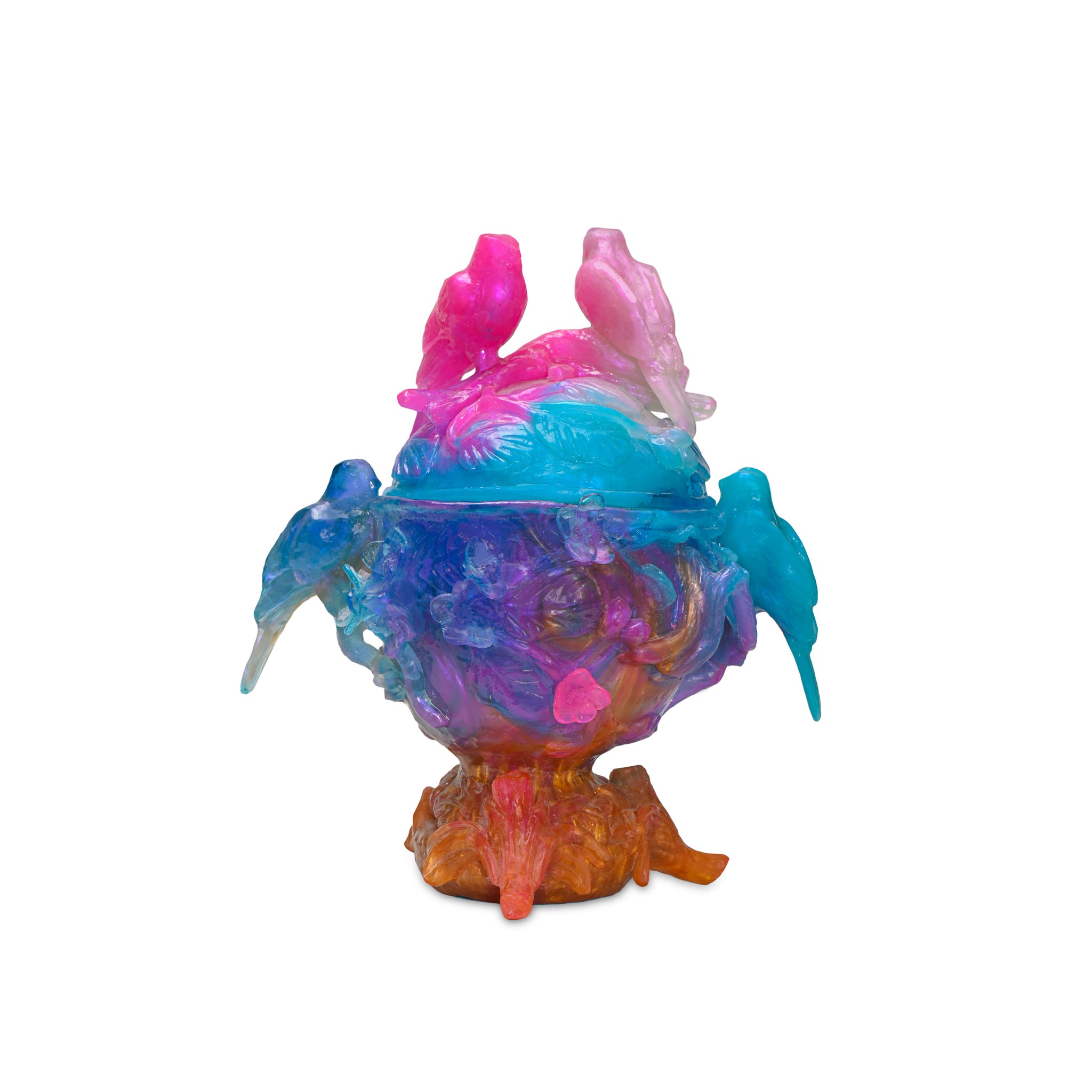 Bird Bowl (Blue, Pink & Brown)