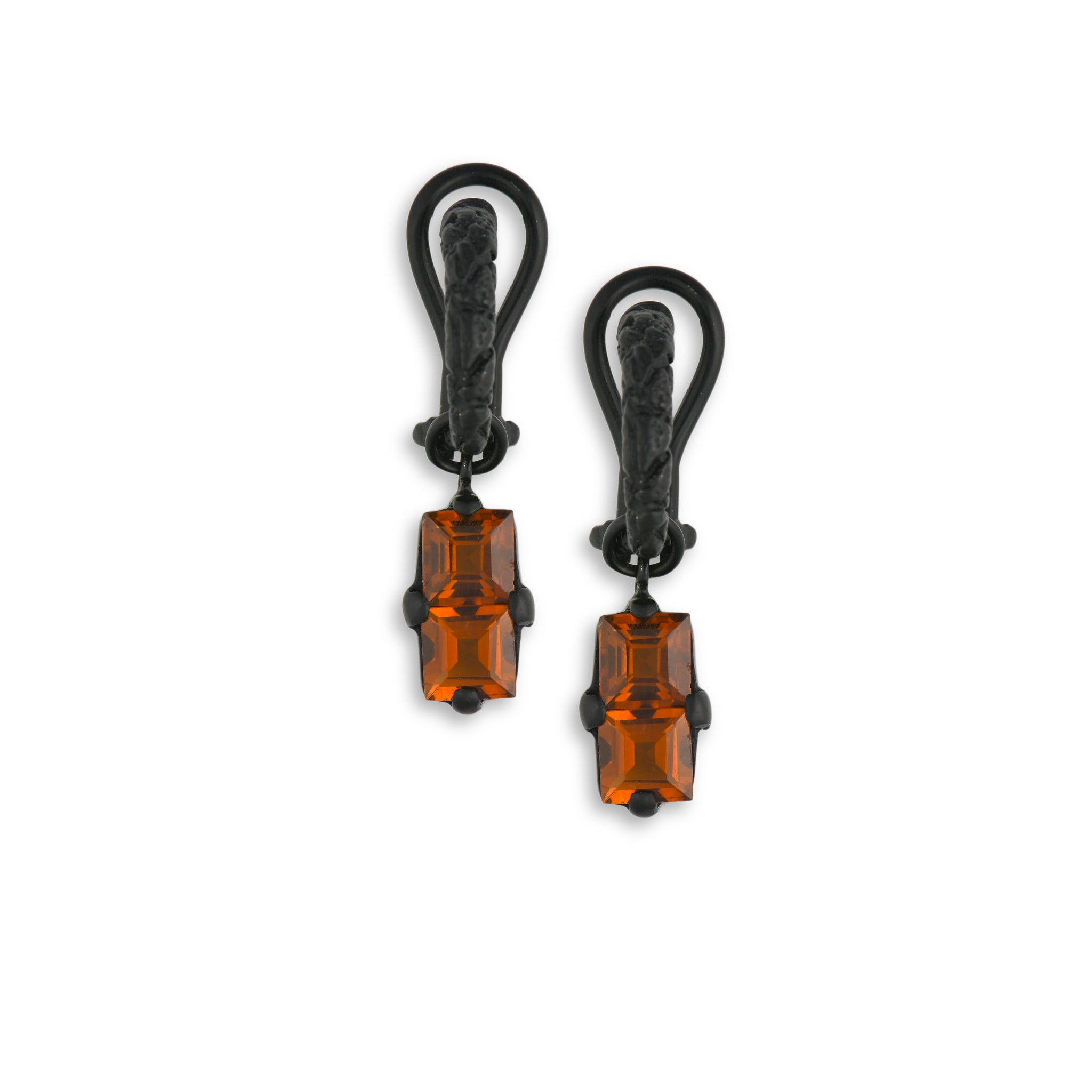 Double Stone with Citrine Earrings