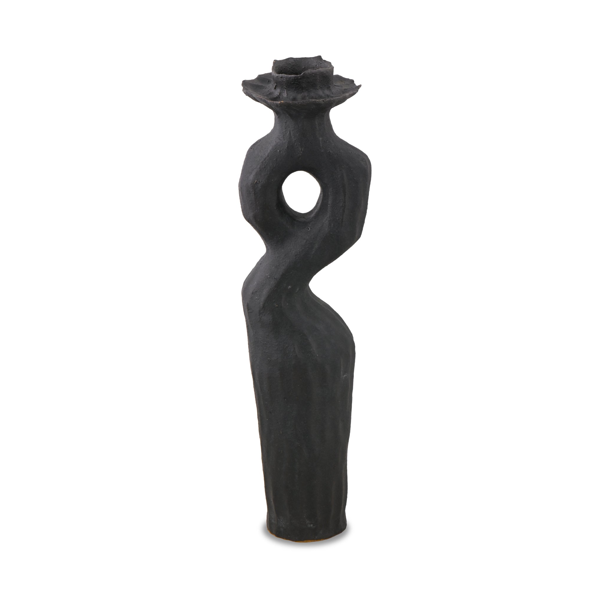 Onishi Single Candle Holder - Tall Black