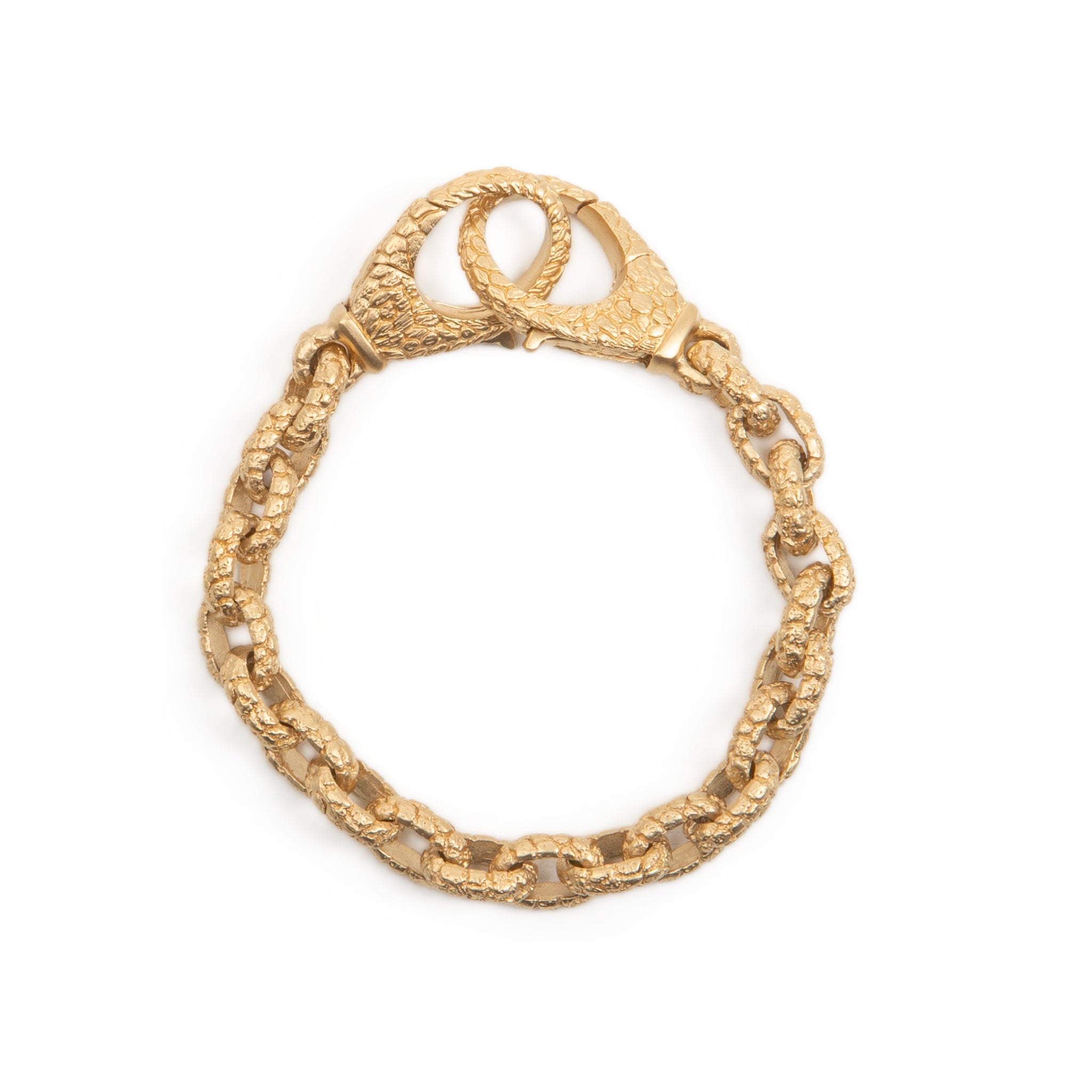Orangutan Skin Link Chain with Double Lobster Bracelet