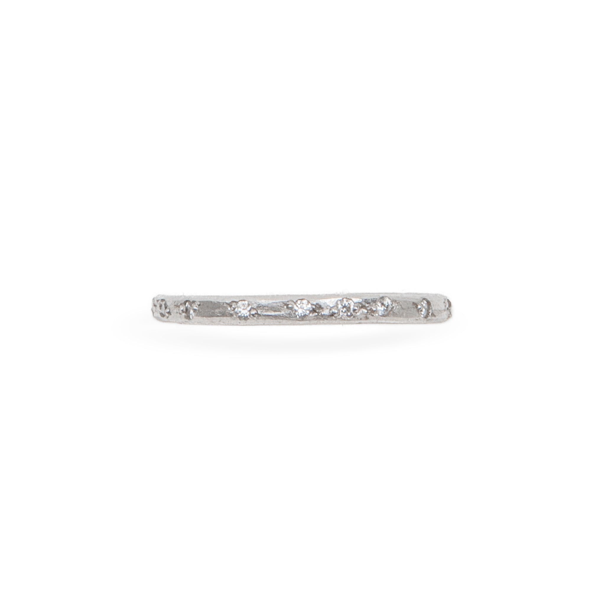Scattered Diamond White Gold Ring