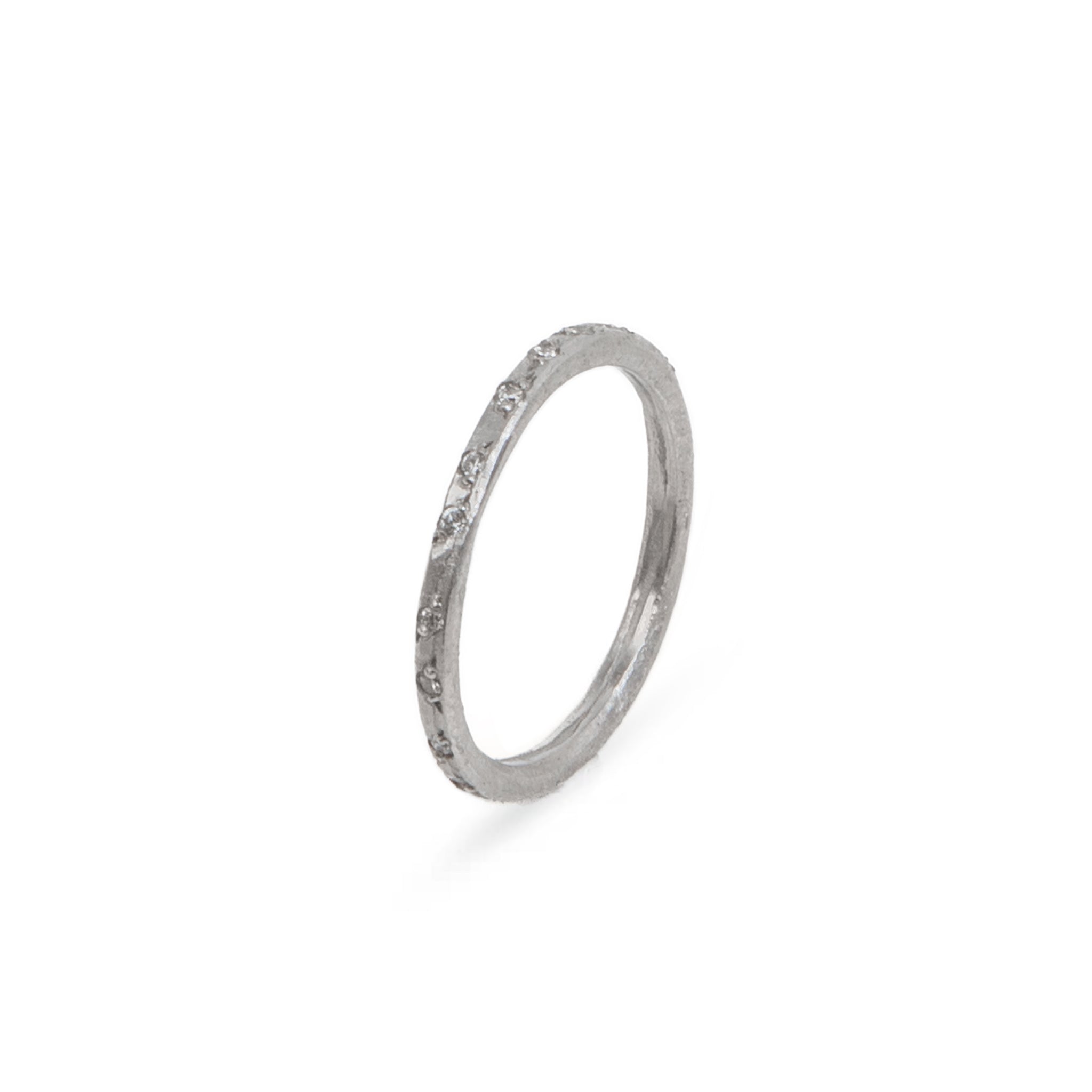 Scattered Diamond White Gold Ring