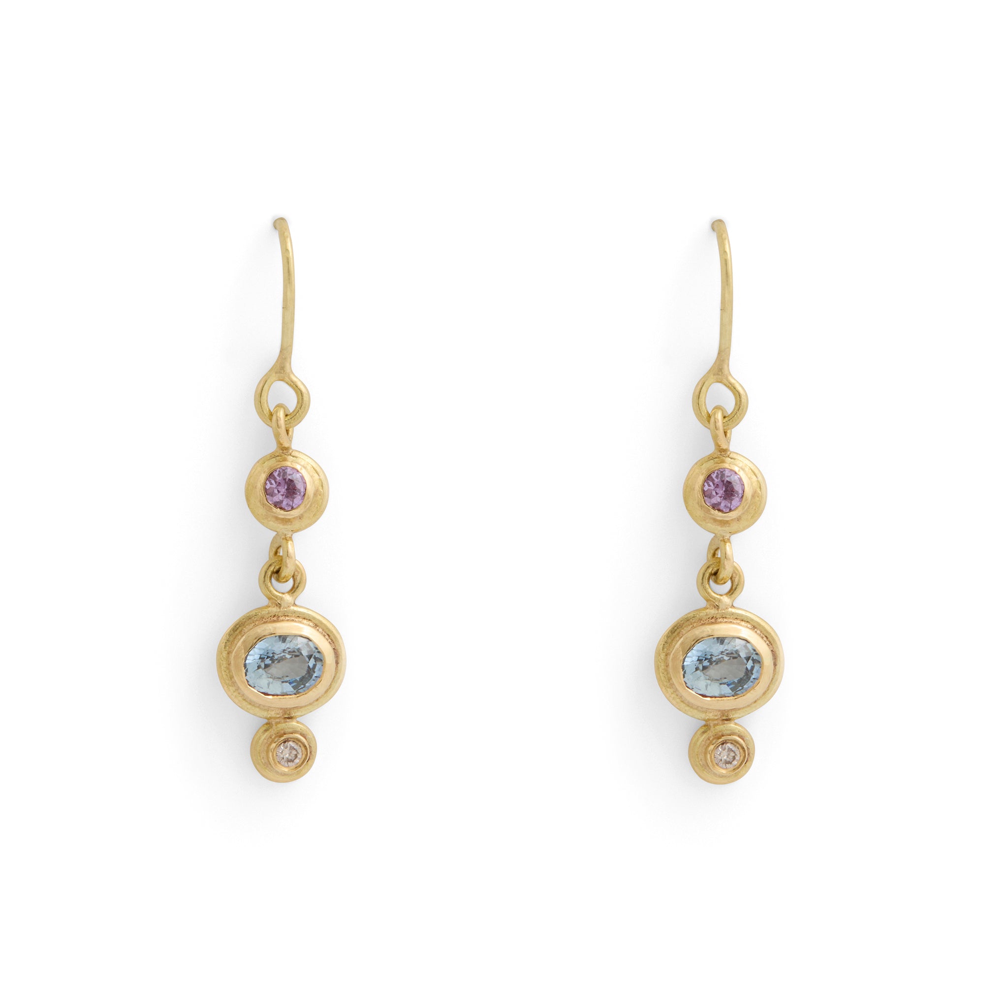 Sapphire and Diamond Drop Earrings