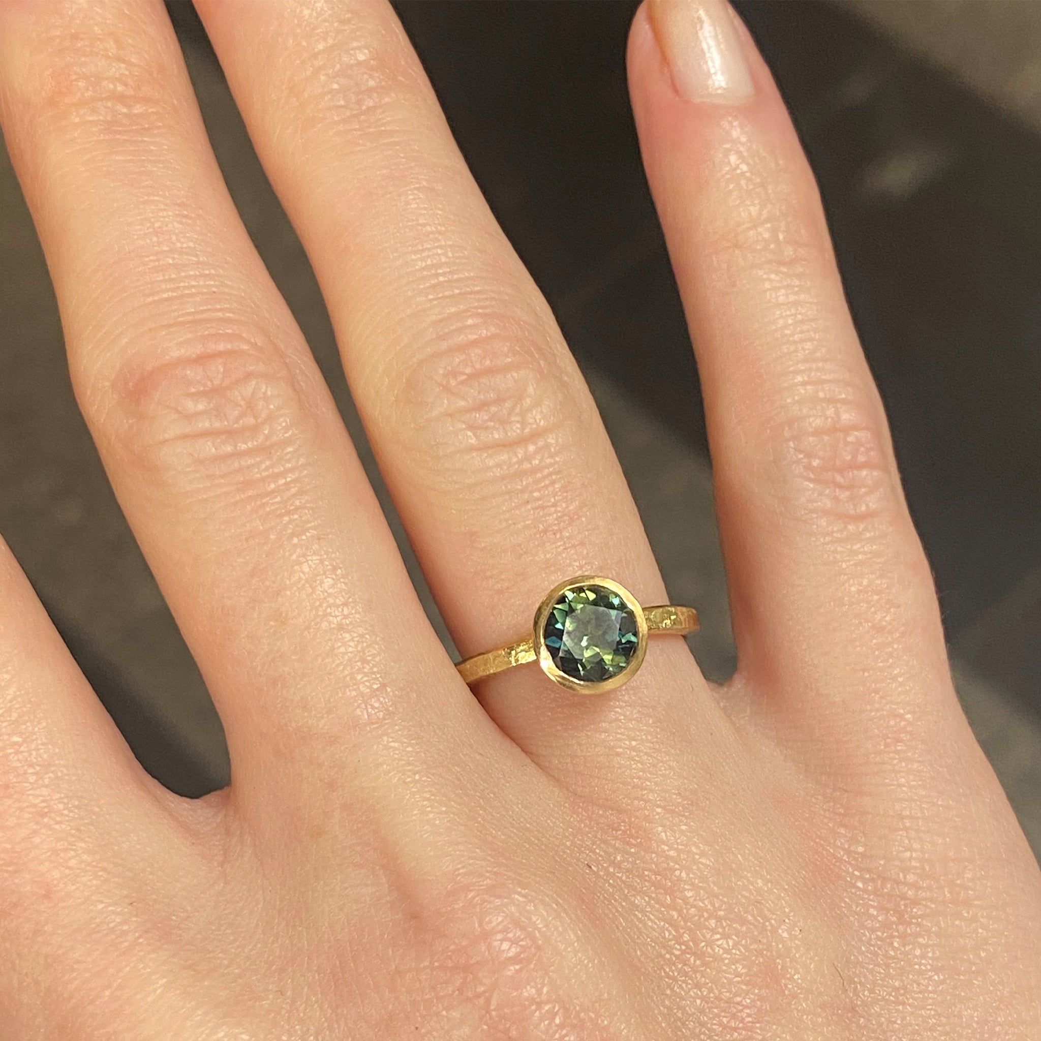 Parti Sapphire Solitaire Ring
