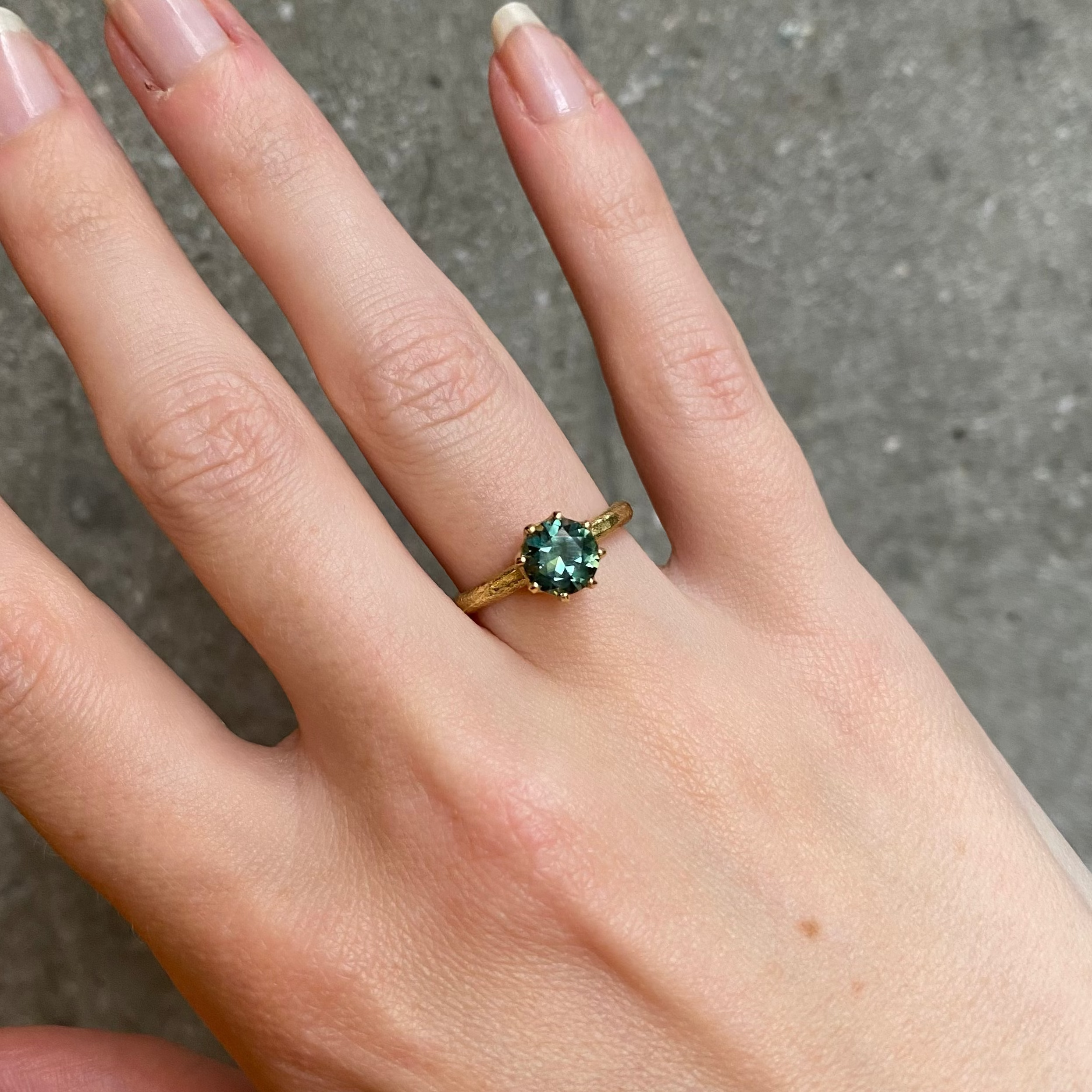 Australian Parti Sapphire Solitaire Ring