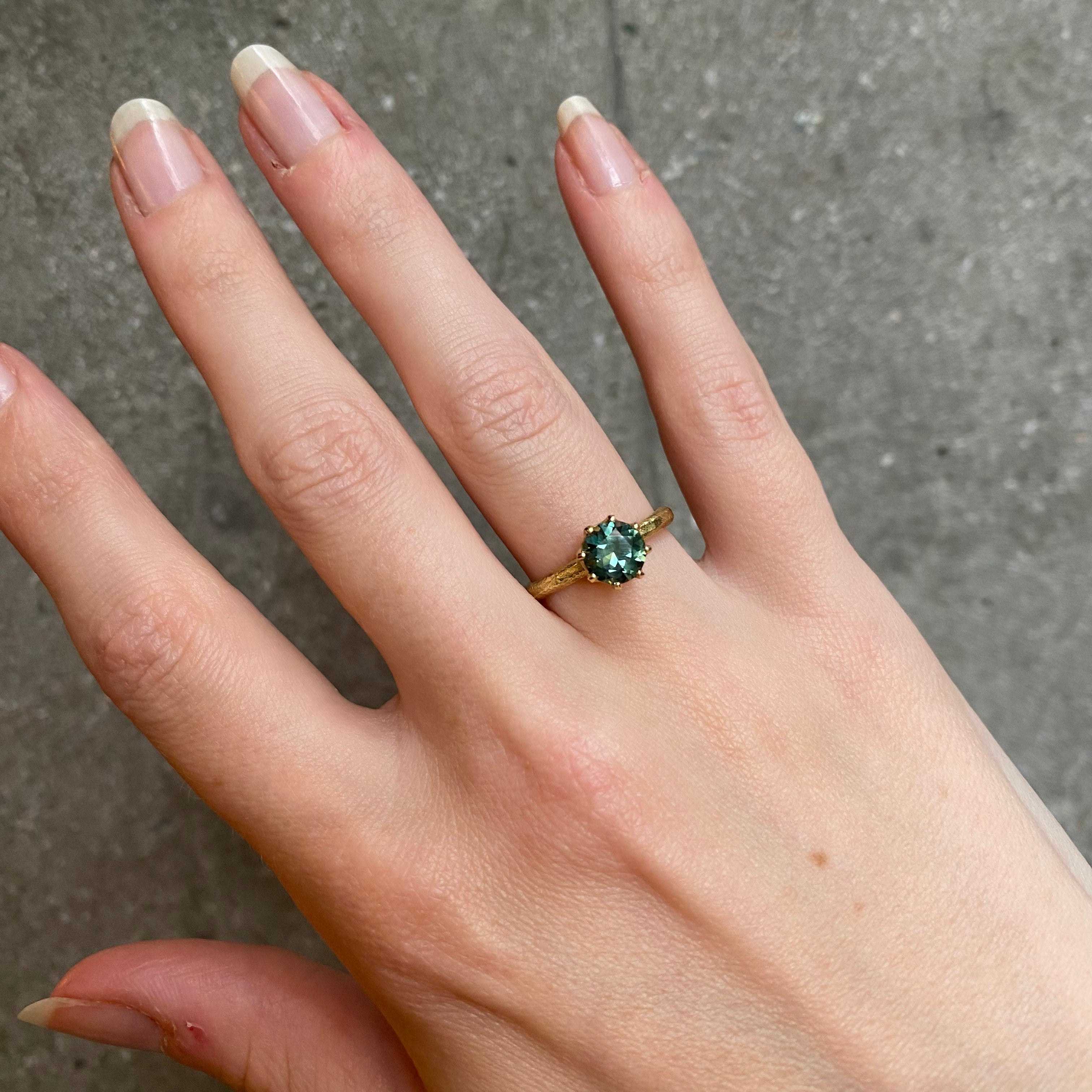 Australian Parti Sapphire Solitaire Ring