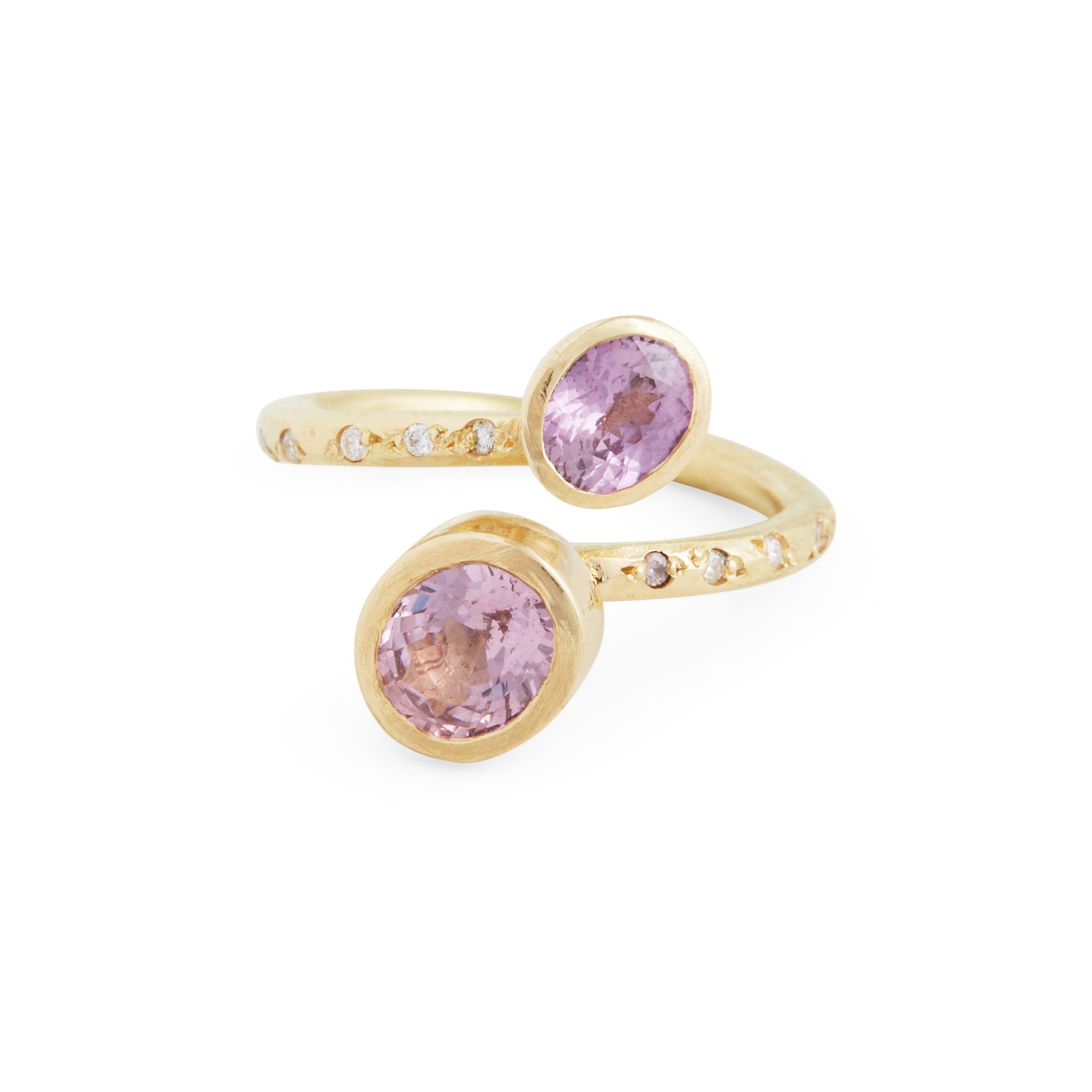 Oval Pink Spinel Swirl Ring