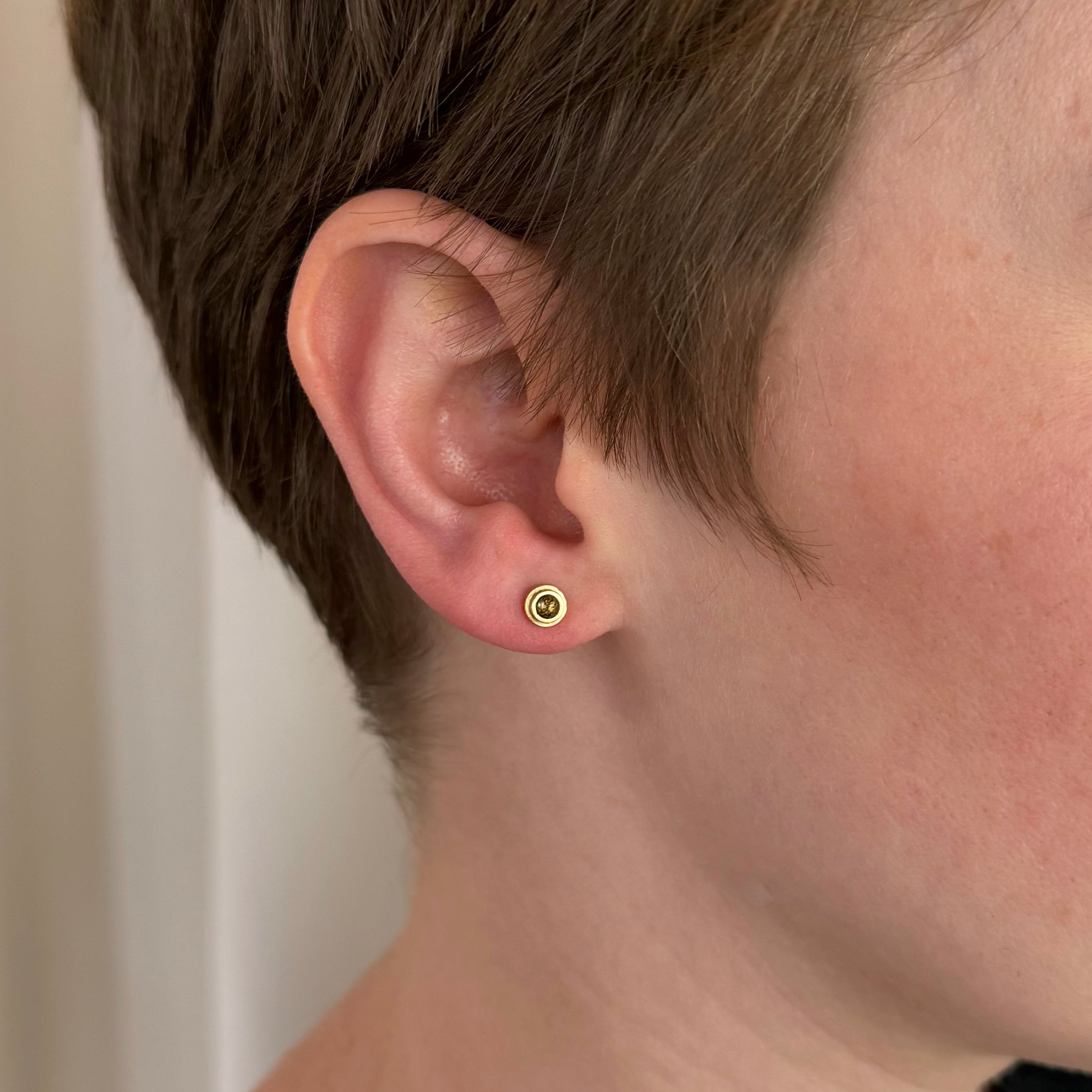 Cognac Diamond Ophir Medium Stud Earrings