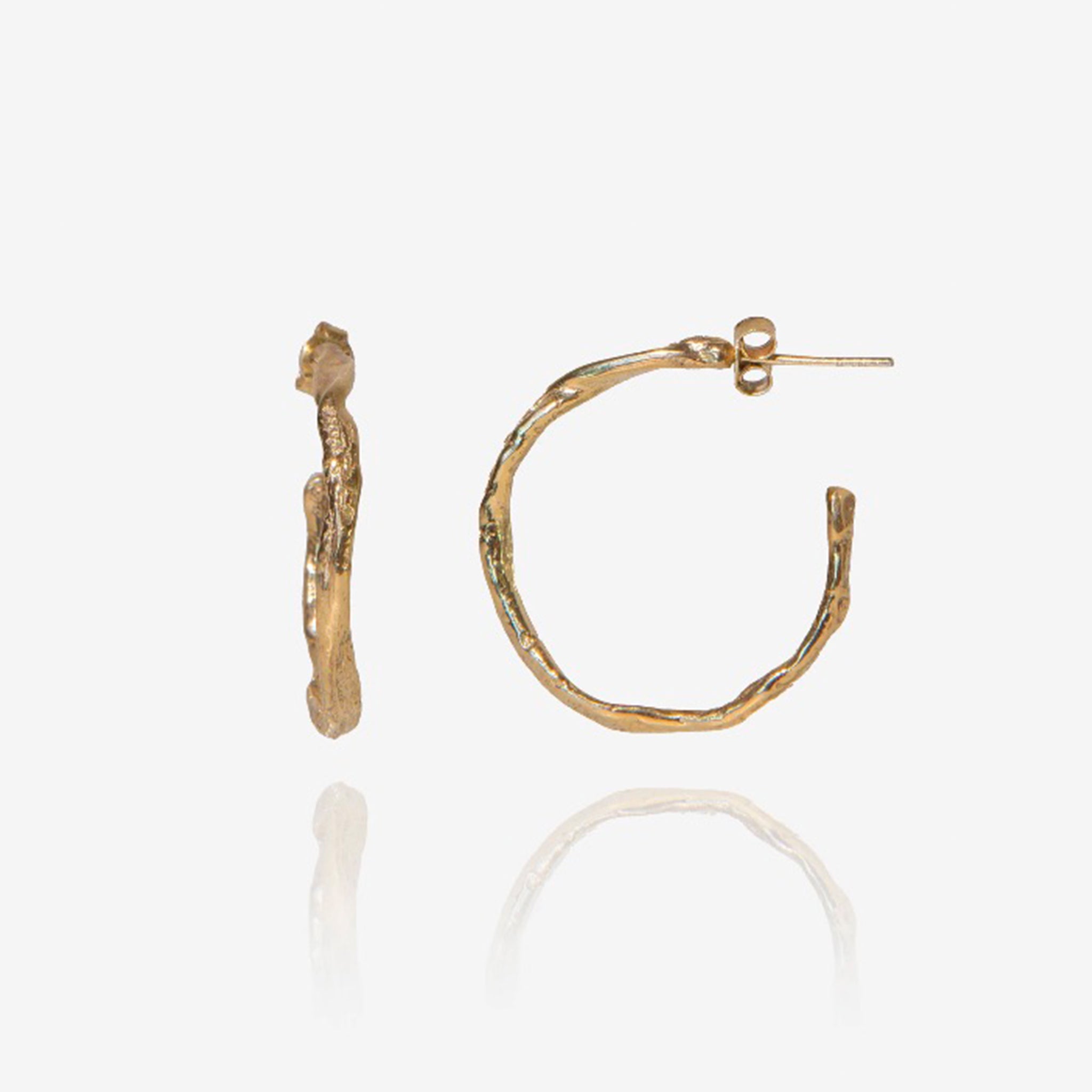 Medium Stoned Hoops Earrings