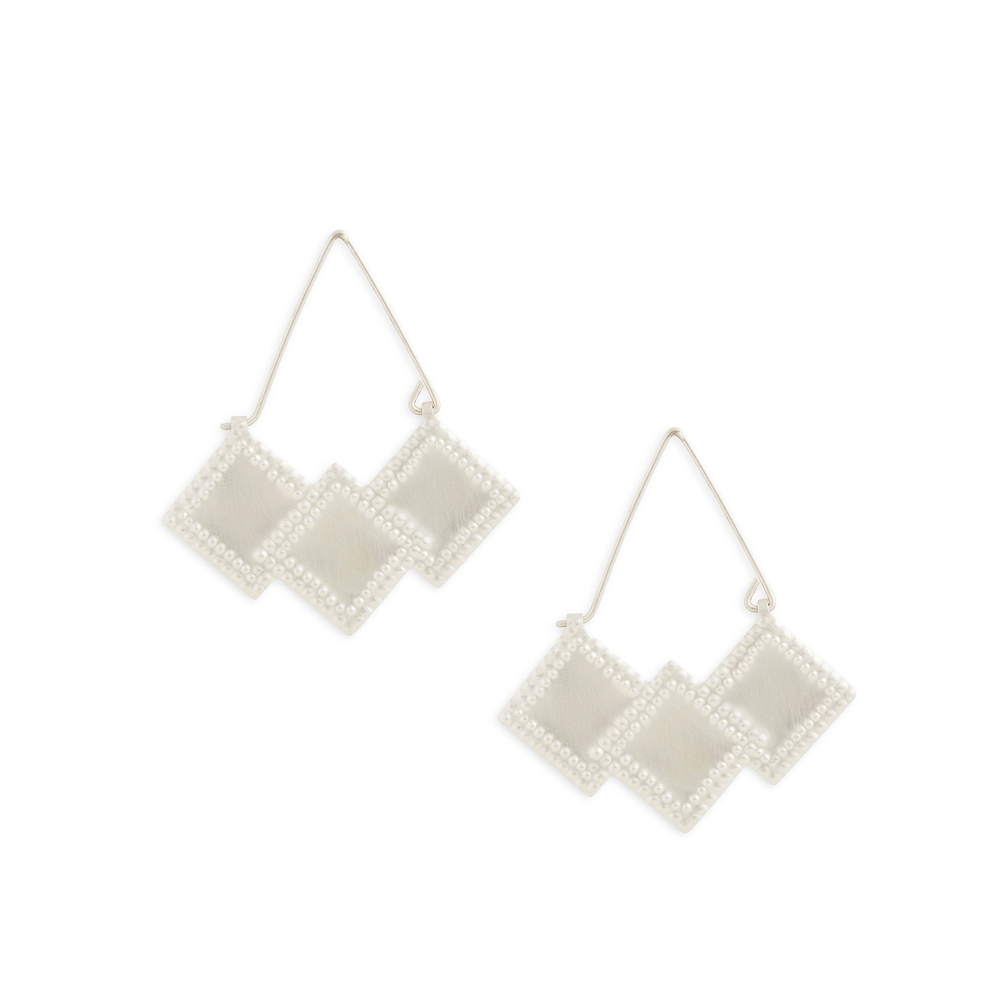 Silver Triptych Earrings