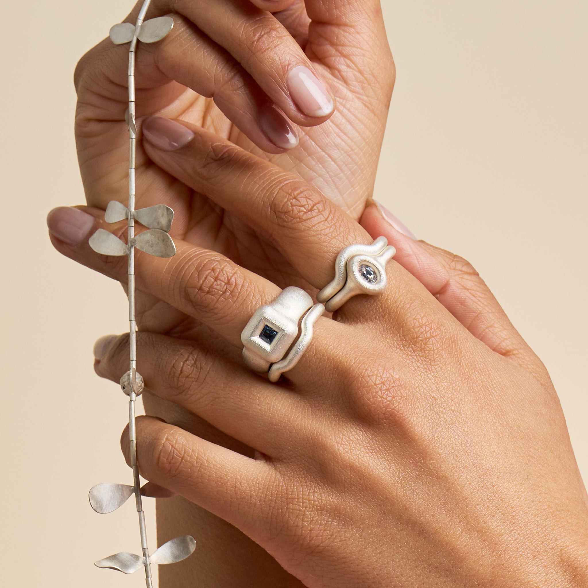 Polar White Sapphire Ring