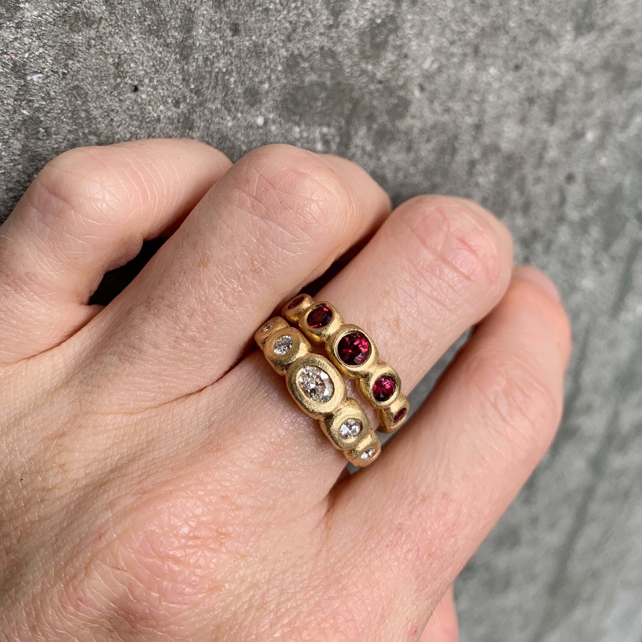Summer Storm River Stones Ring