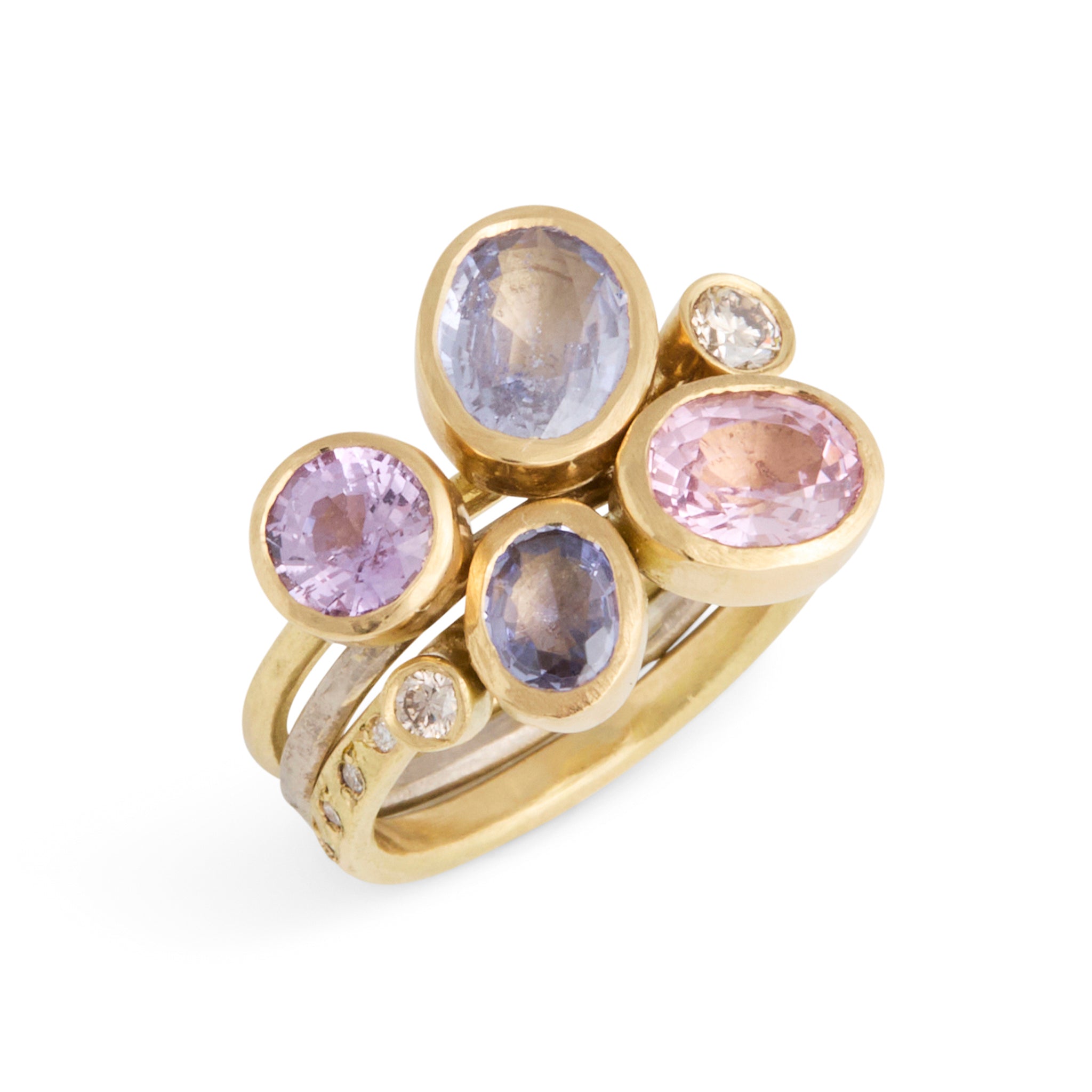 Mauve Sapphire Stack of Three Ring
