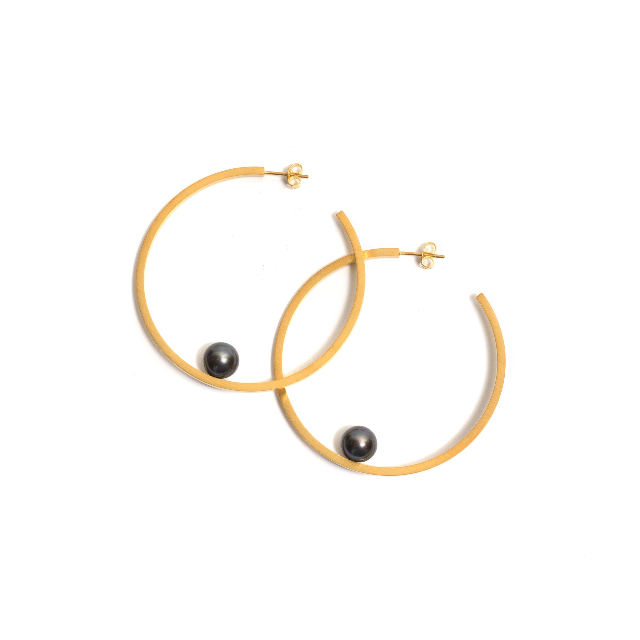 Large Pearl Hoop Earrings