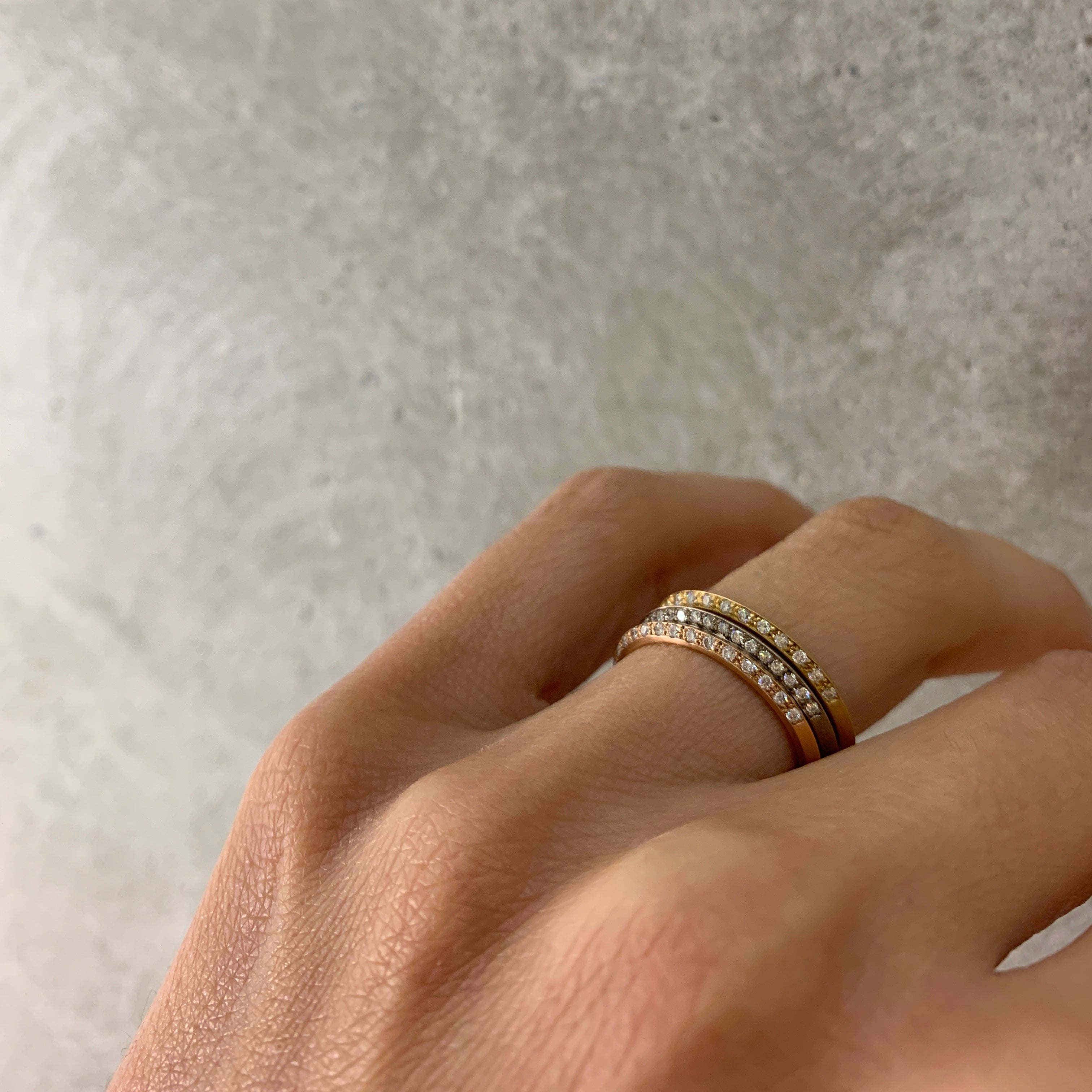 Jewelled White Gold You and Me Ring