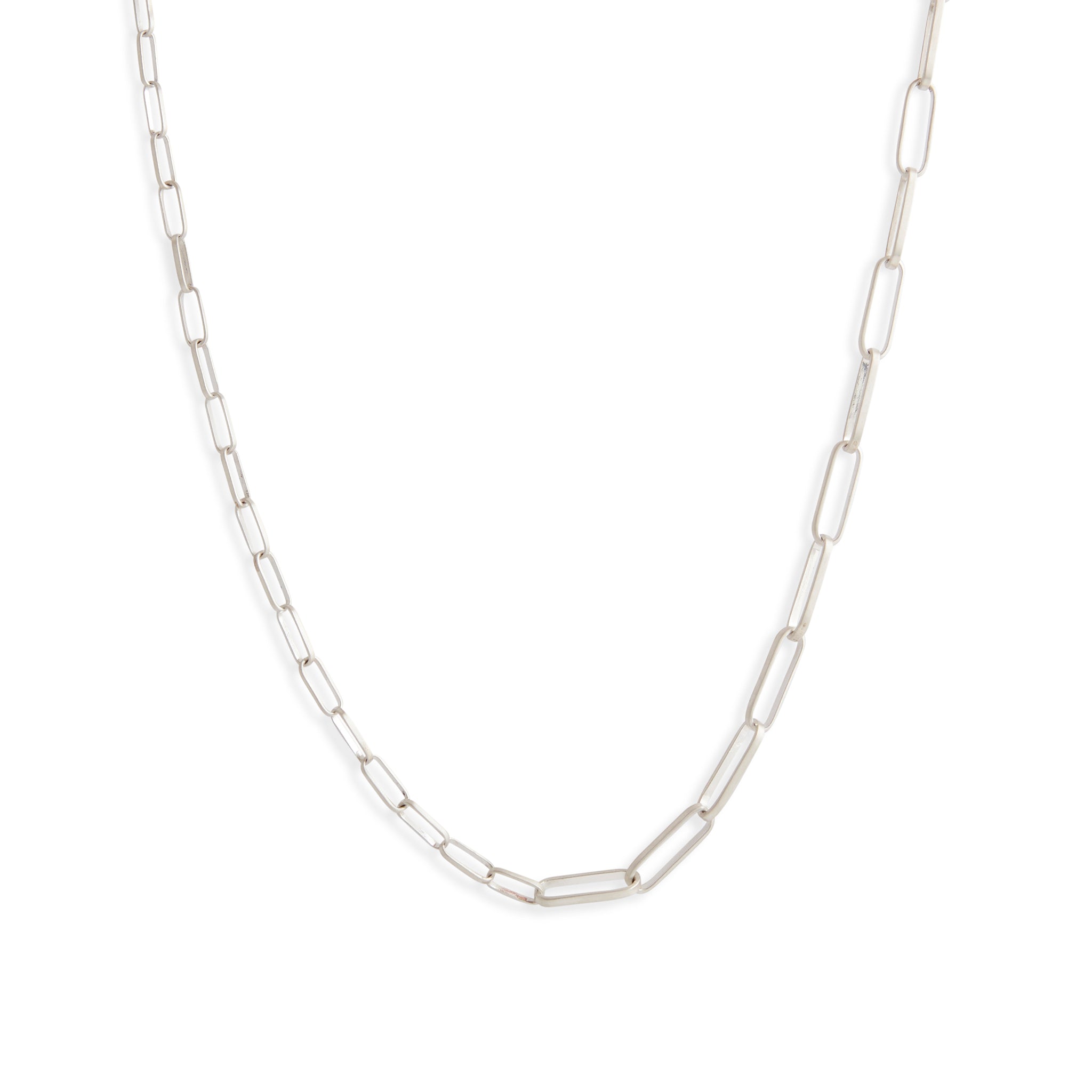 Silver Matte Mixed Link Necklace