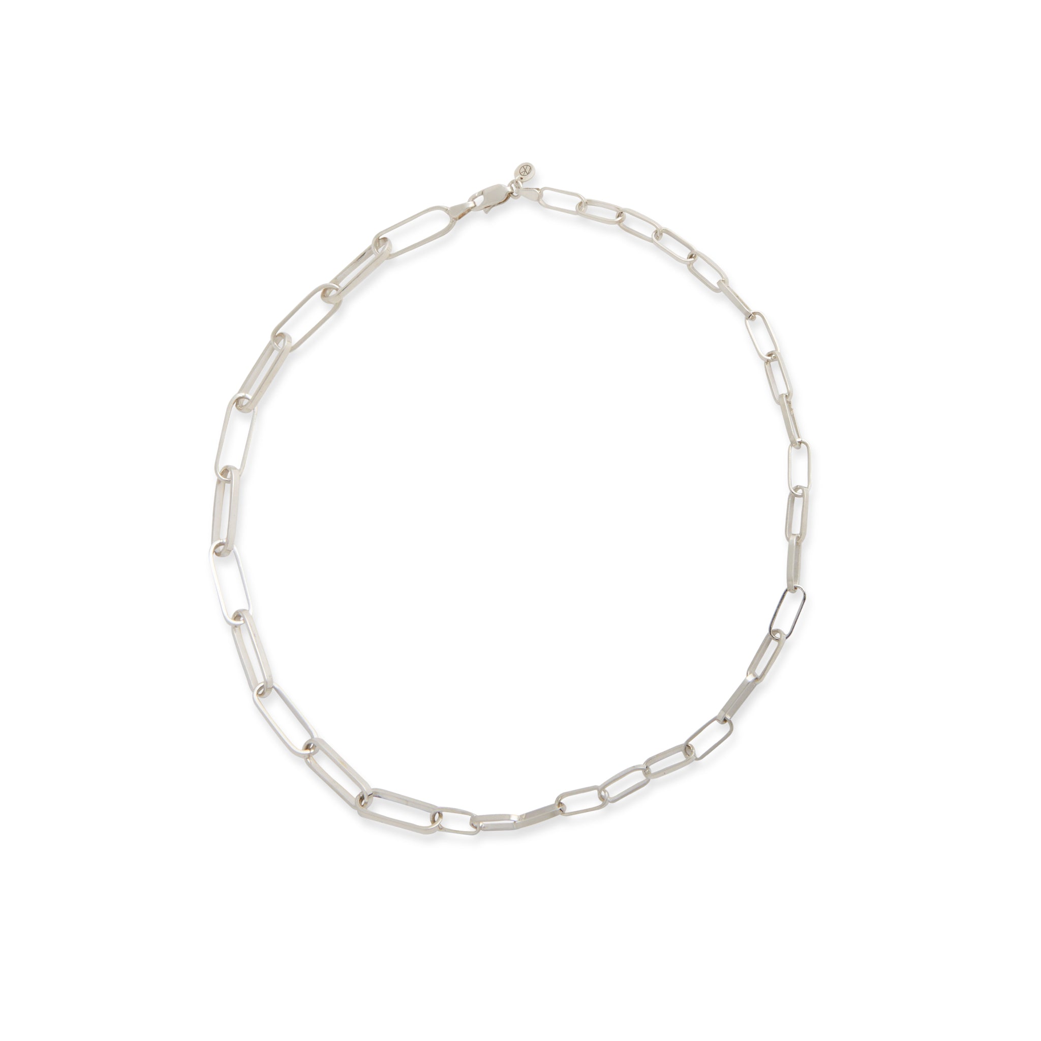 Silver Matte Mixed Link Necklace
