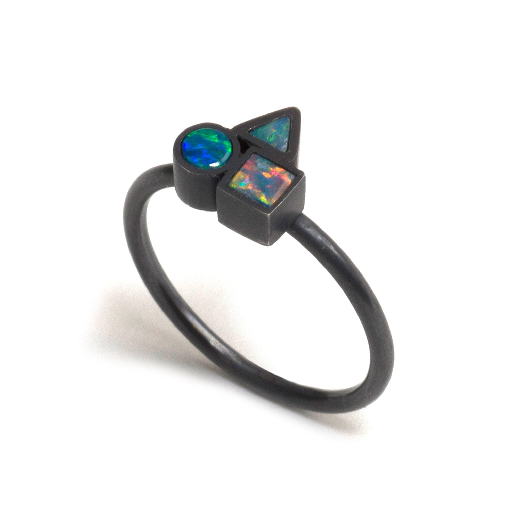 Opal Element Cluster Ring