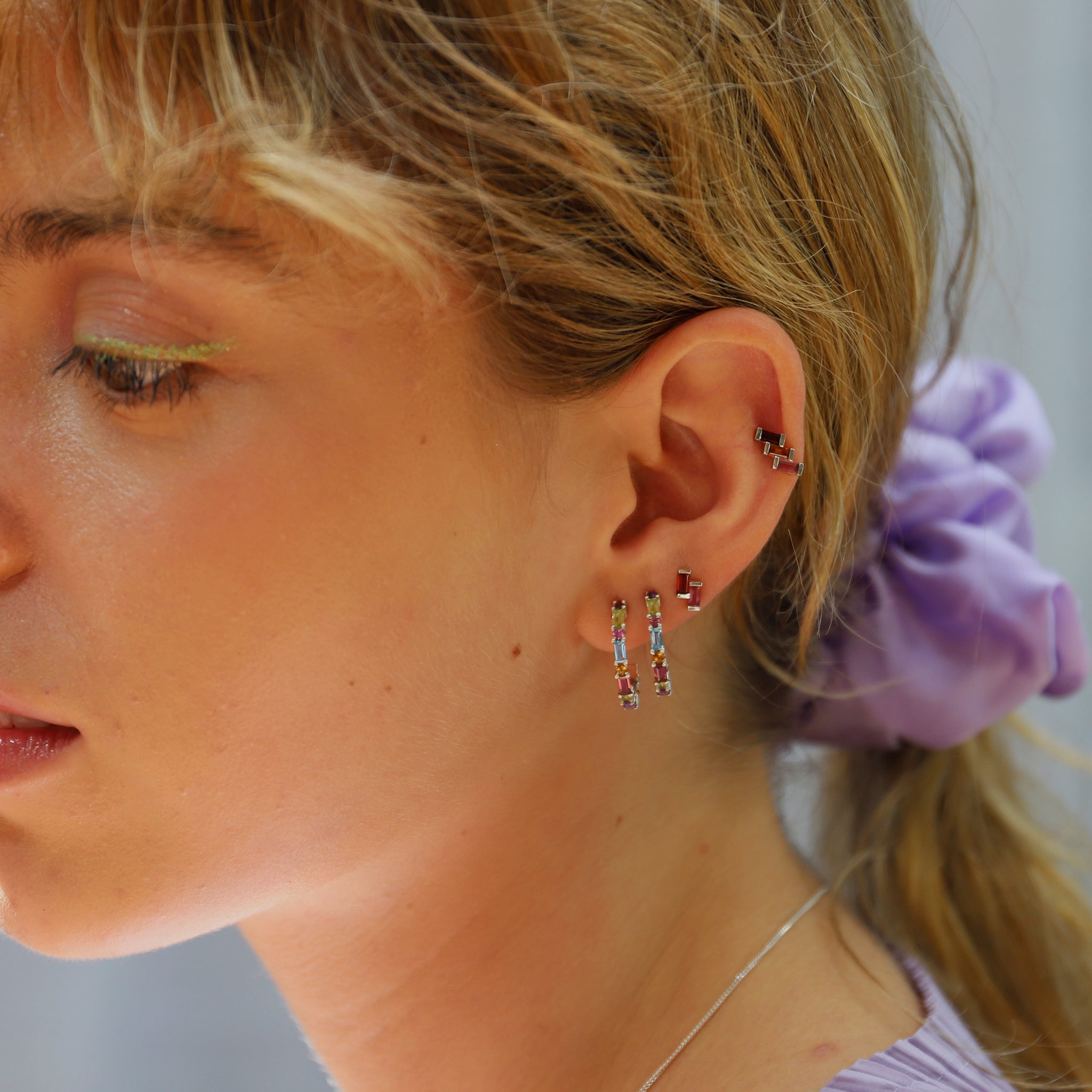 Juicy Double Gem Stud Earring (Single)