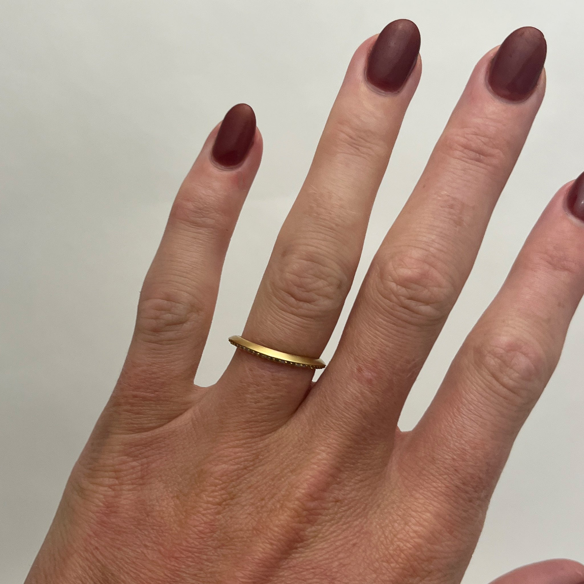 Jewelled Curved Yellow Gold You and Me Ring