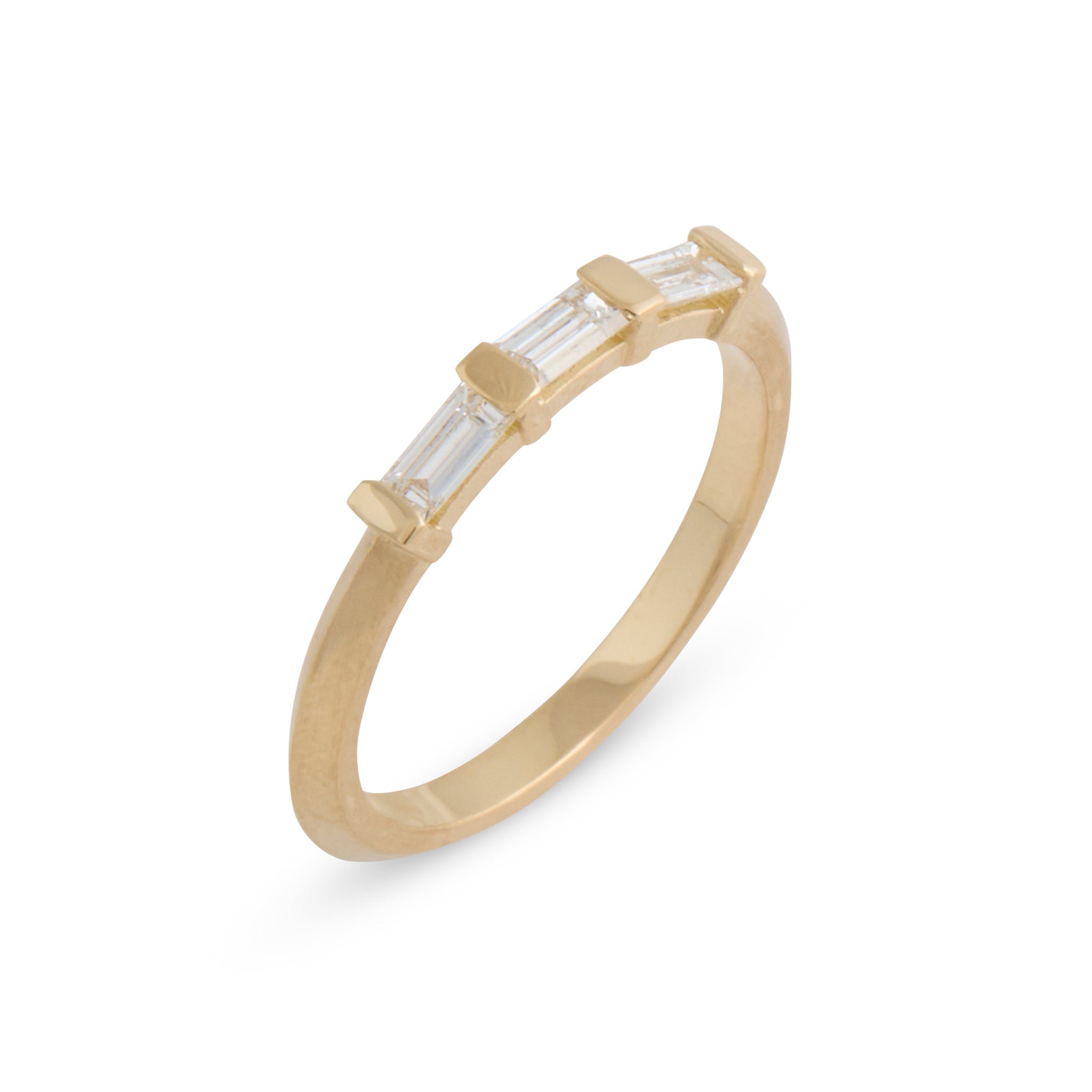Three Stone Diamond Baguette Ring