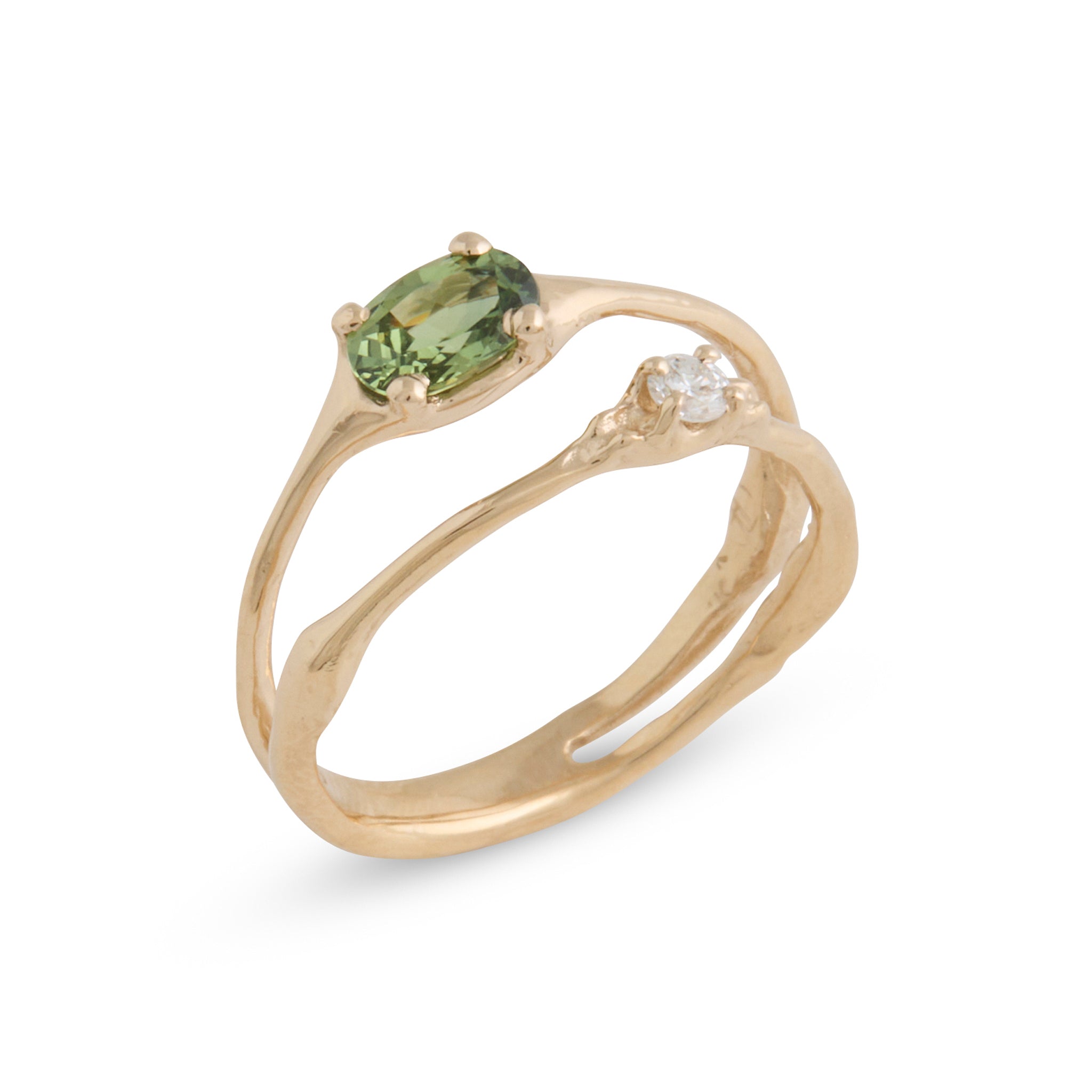 Towers Double Band Sapphire & Diamond Ring