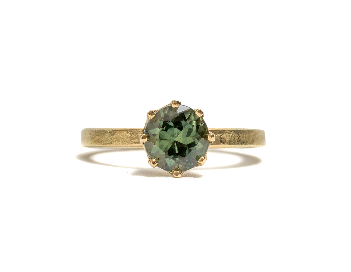 Green Sapphire Solitaire Ring