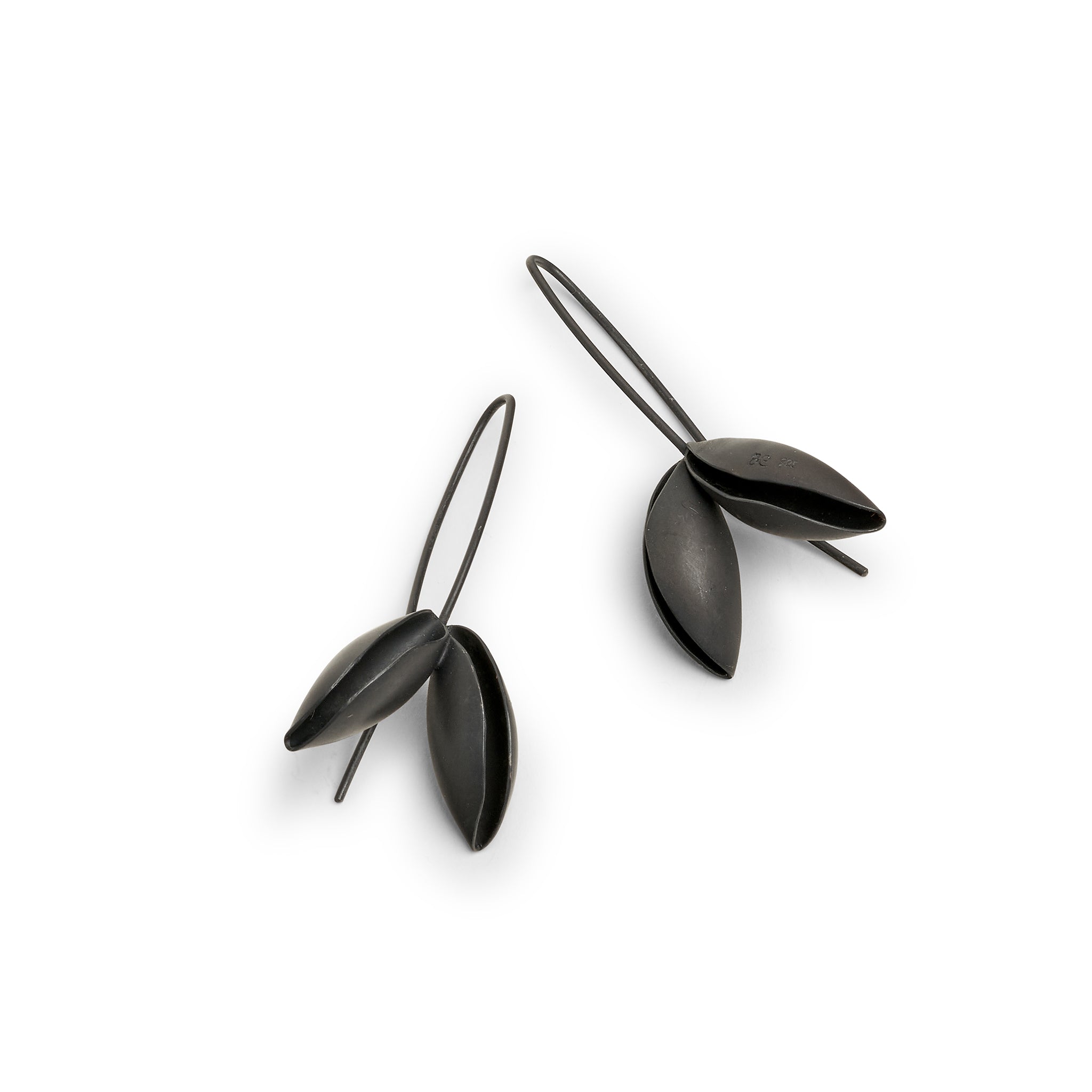 Oxidised Double Seed Pod Earrings