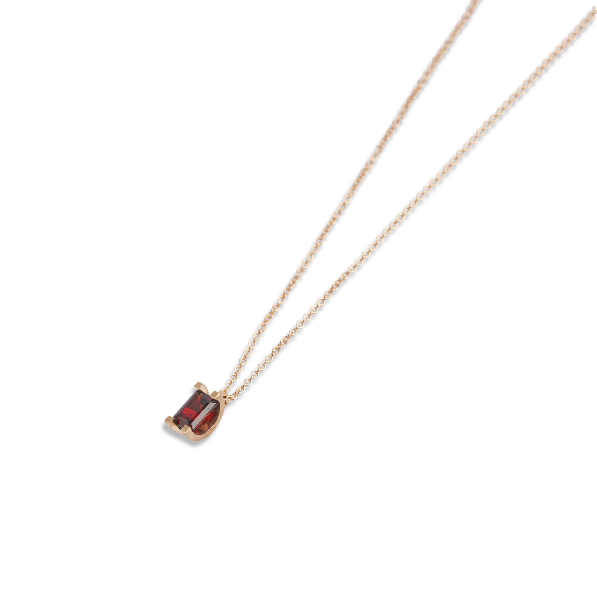 Curve Claw Garnet Pendant
