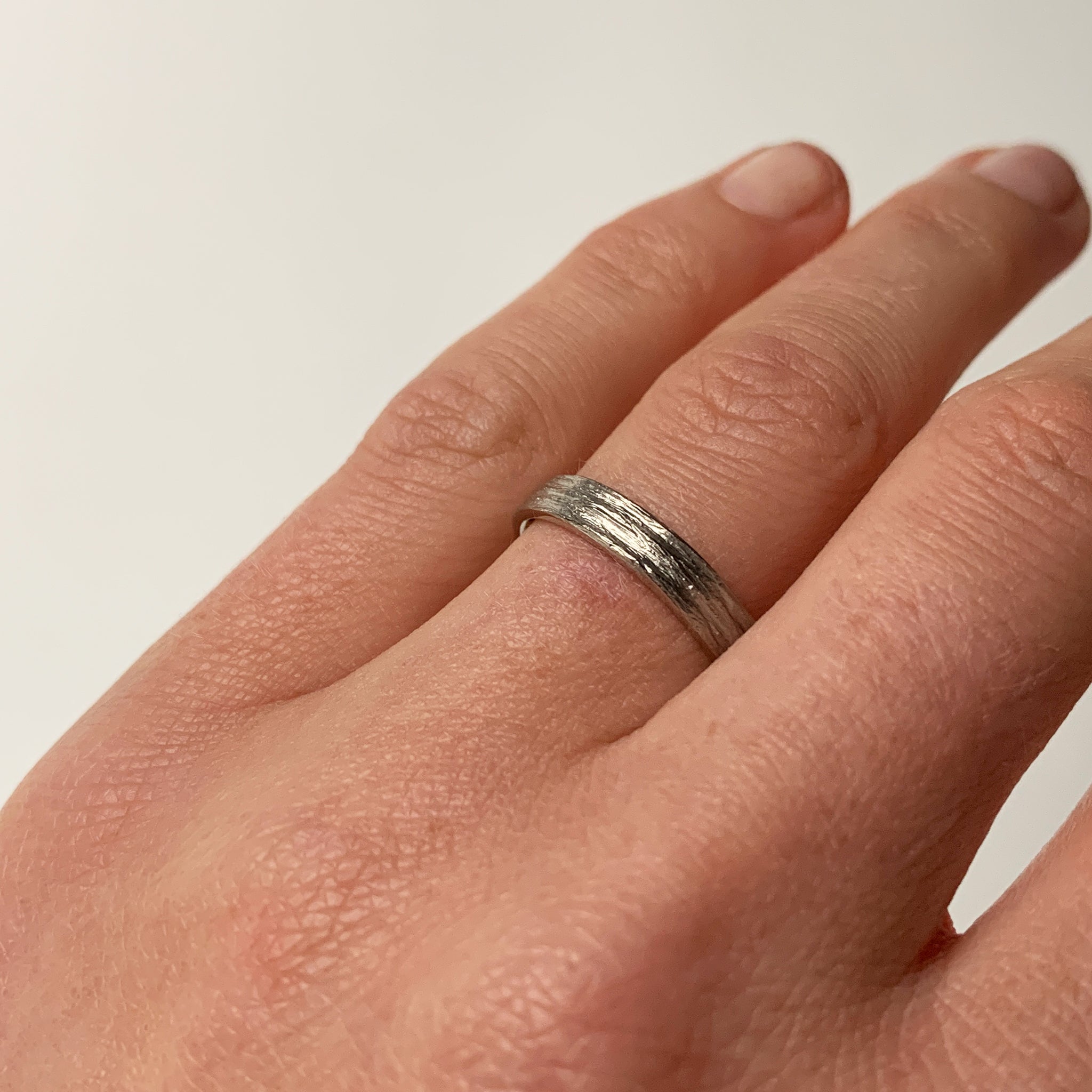 White Gold Stone Love Ring