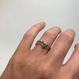 Green Gold Towers Double Band Ring