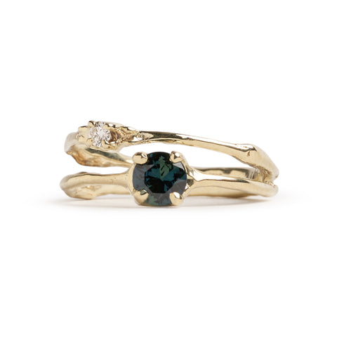 Green Gold Towers Double Band Ring by Luke Hammond