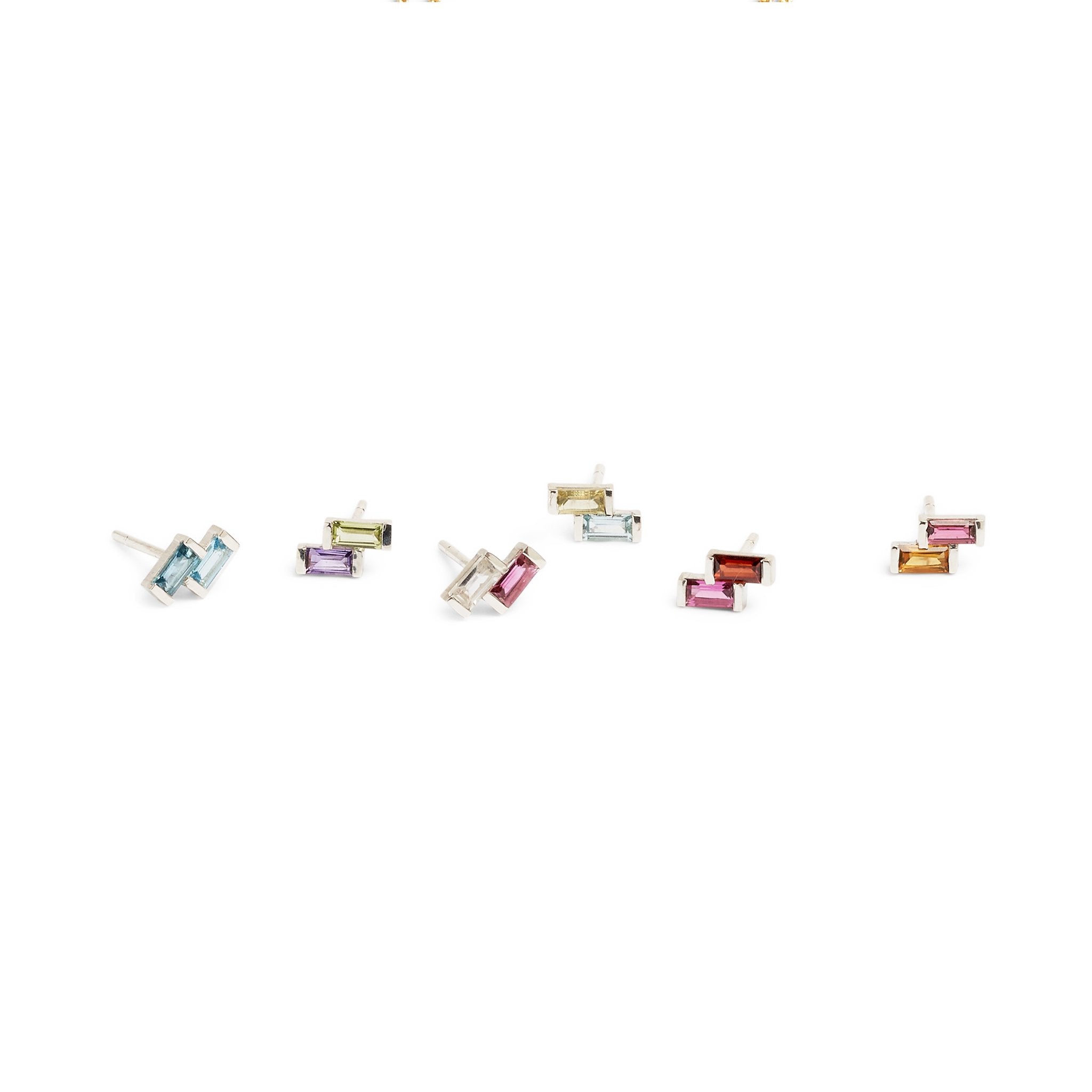 Juicy Double Gem Stud Earring (Single)