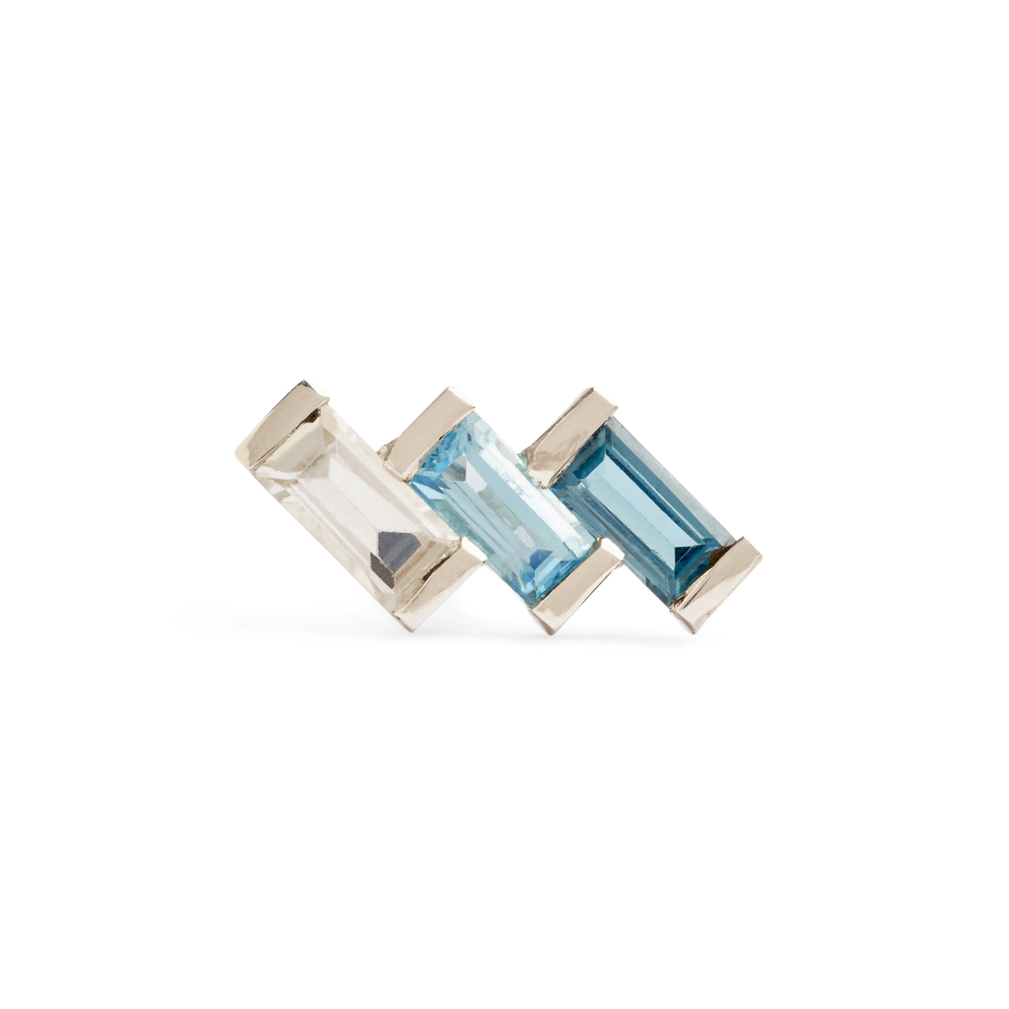 Juicy Triple Gem Stud Earring (Single)