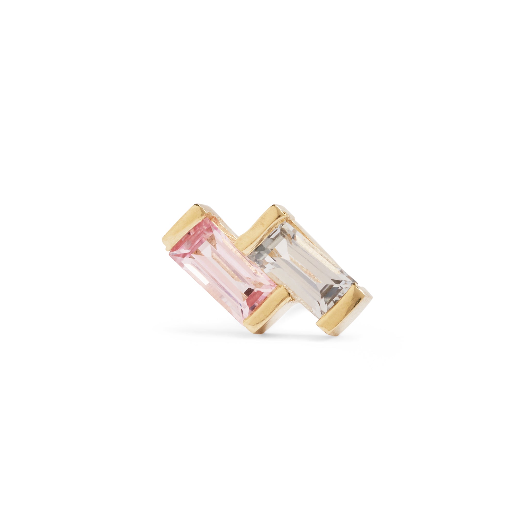 Juicy Double Sapphire Stud Earring (Single)