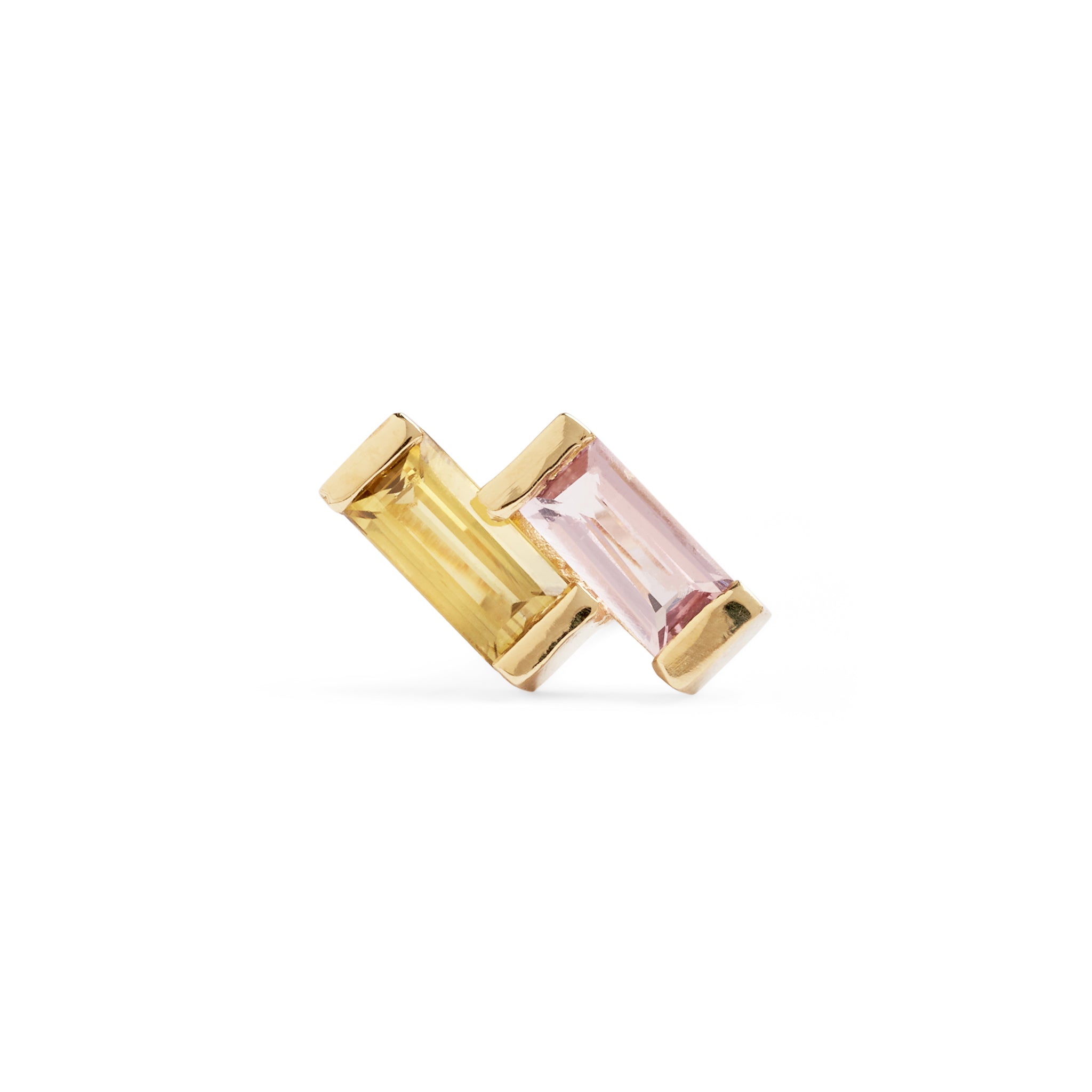 Juicy Double Sapphire Stud Earring (Single)