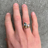 Spinel and Champagne Diamond Stack (Set of Two) Ring