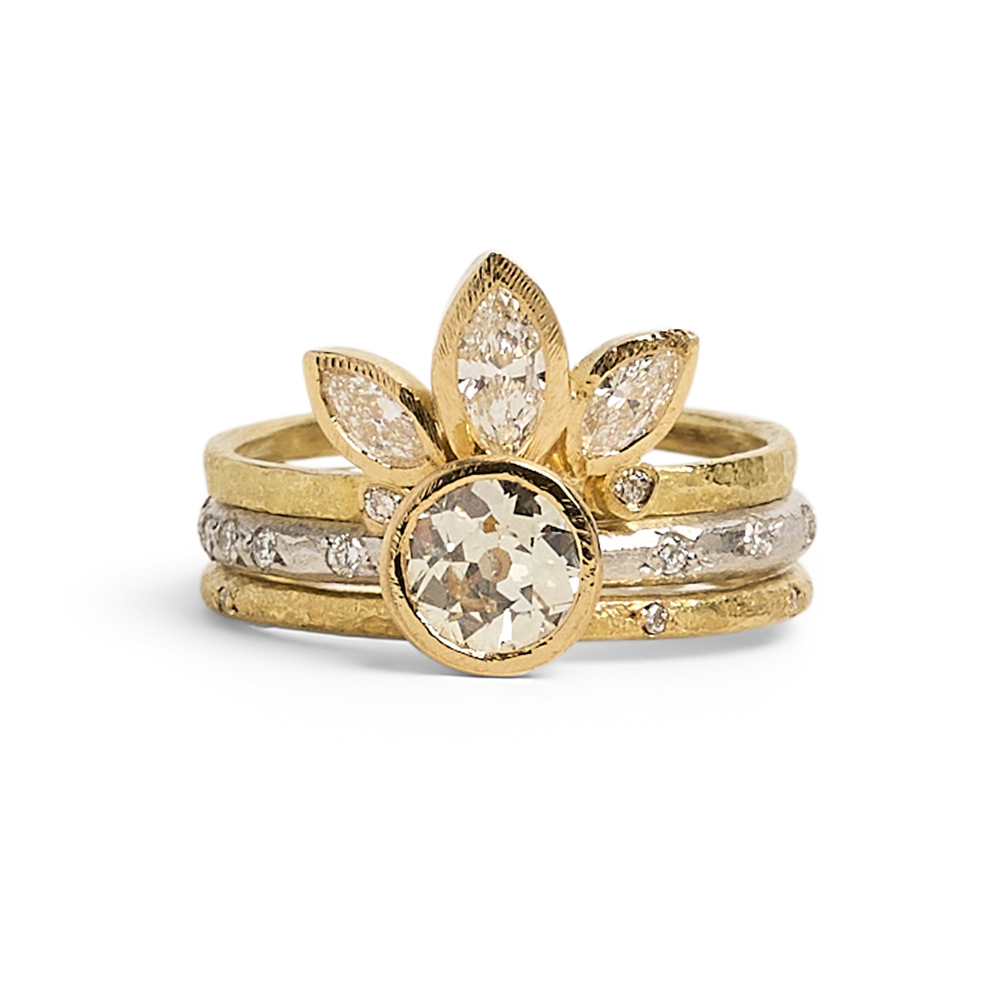 Old Cut Diamond Stack Ring