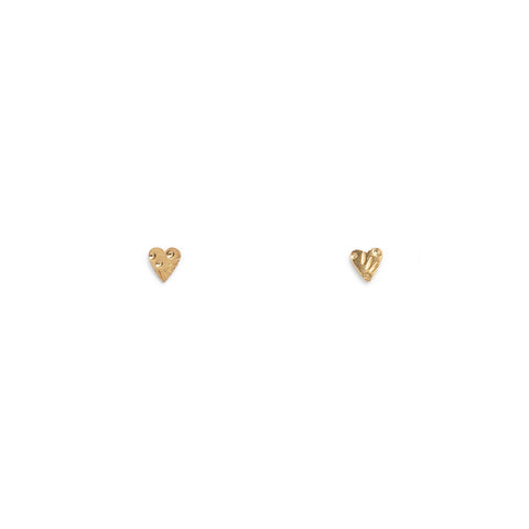 Mini Golden Heartie Stud Earrings by Zoe Grigoris