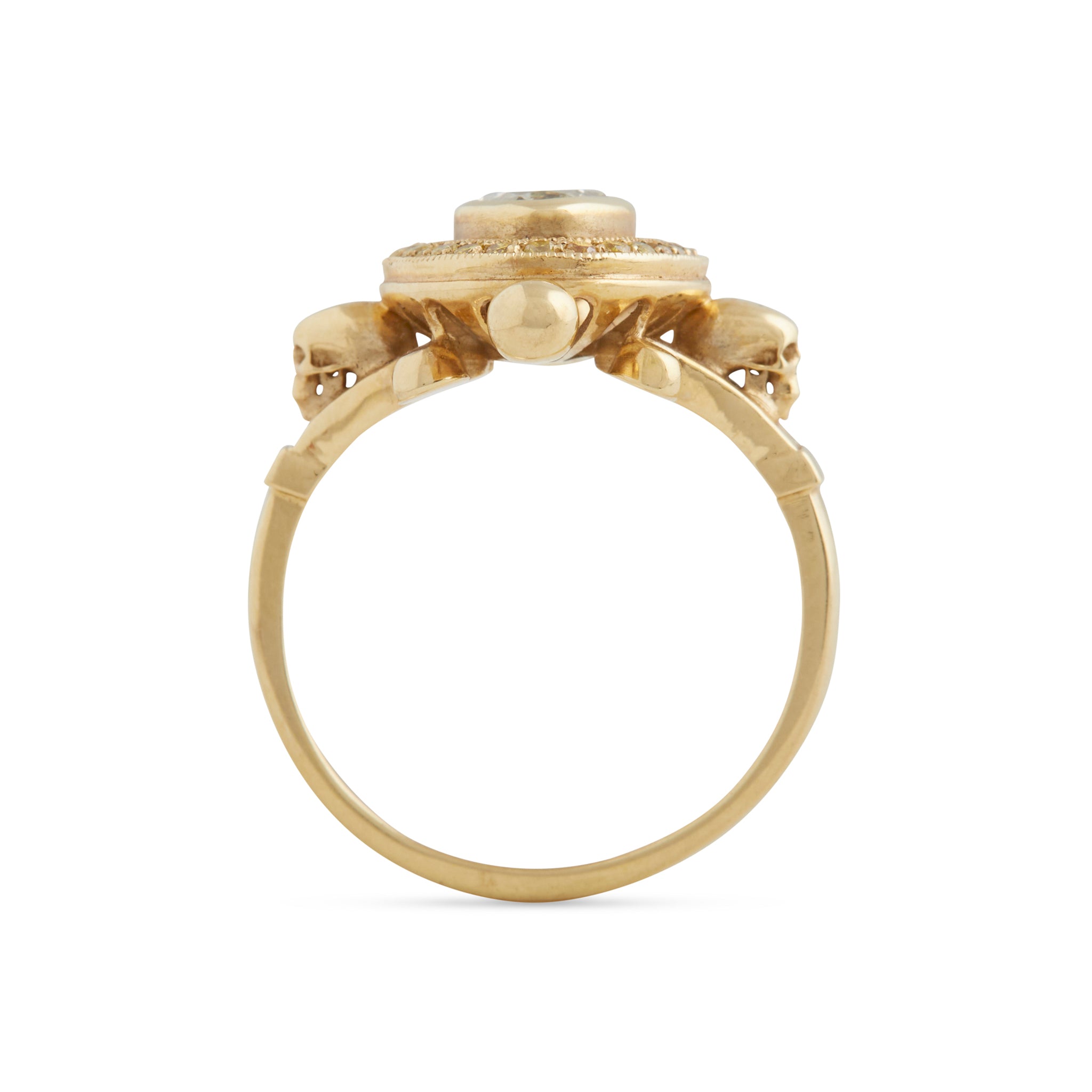Diamond and Skulls Victorian Gothic ring