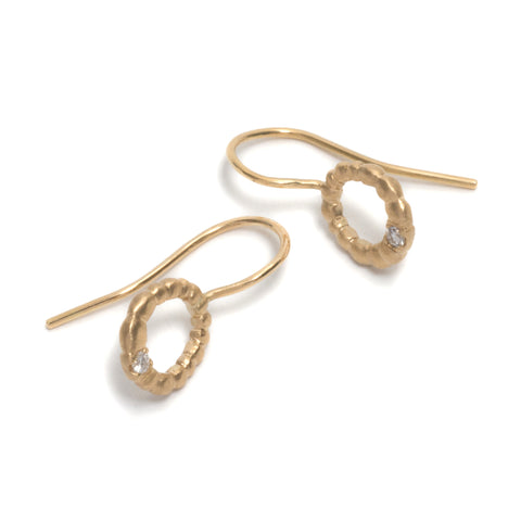 Seeded Circle Diamond Earrings