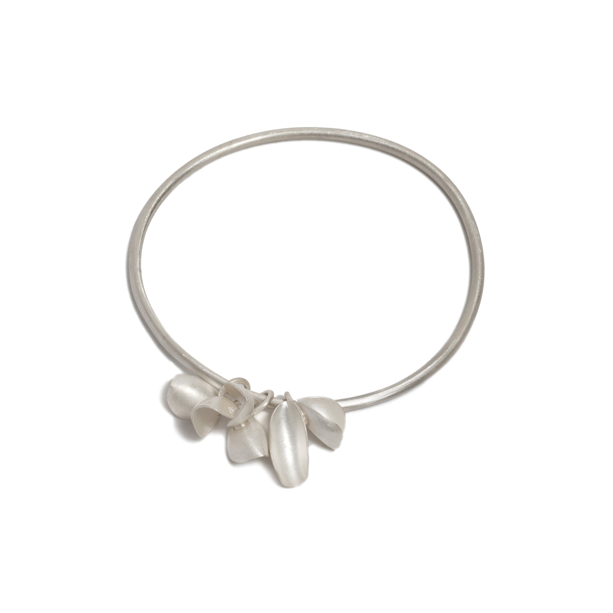 Three Double Pod Charms Bangle