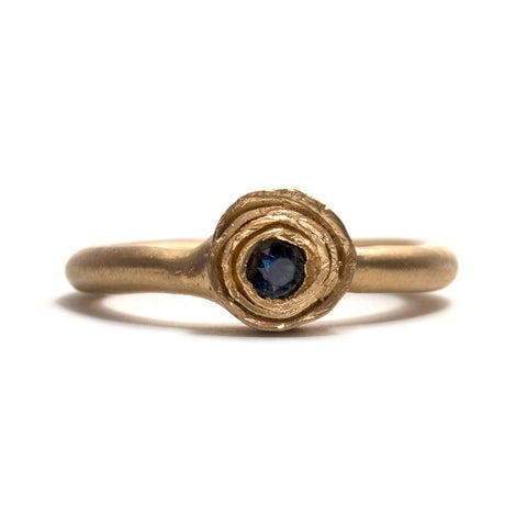 Wrapped Gold and Sapphire Solitaire Ring