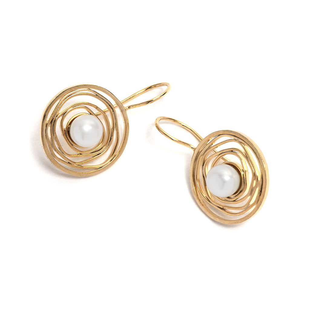 Golden Imprint Hook Earrings