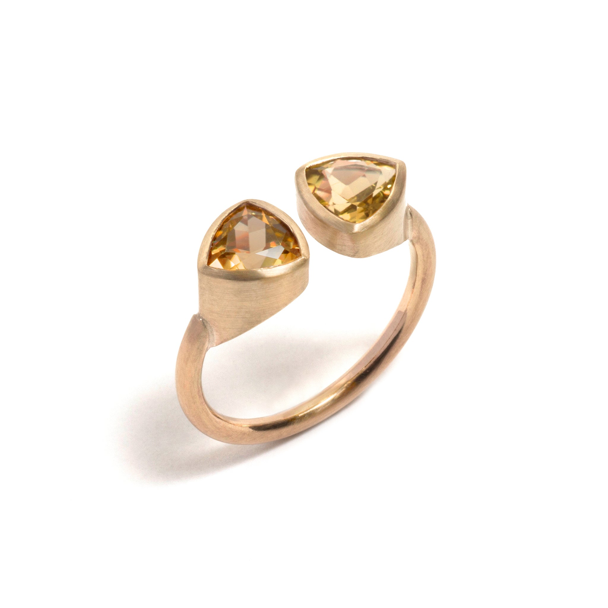 Citrine Double Trillion Ring