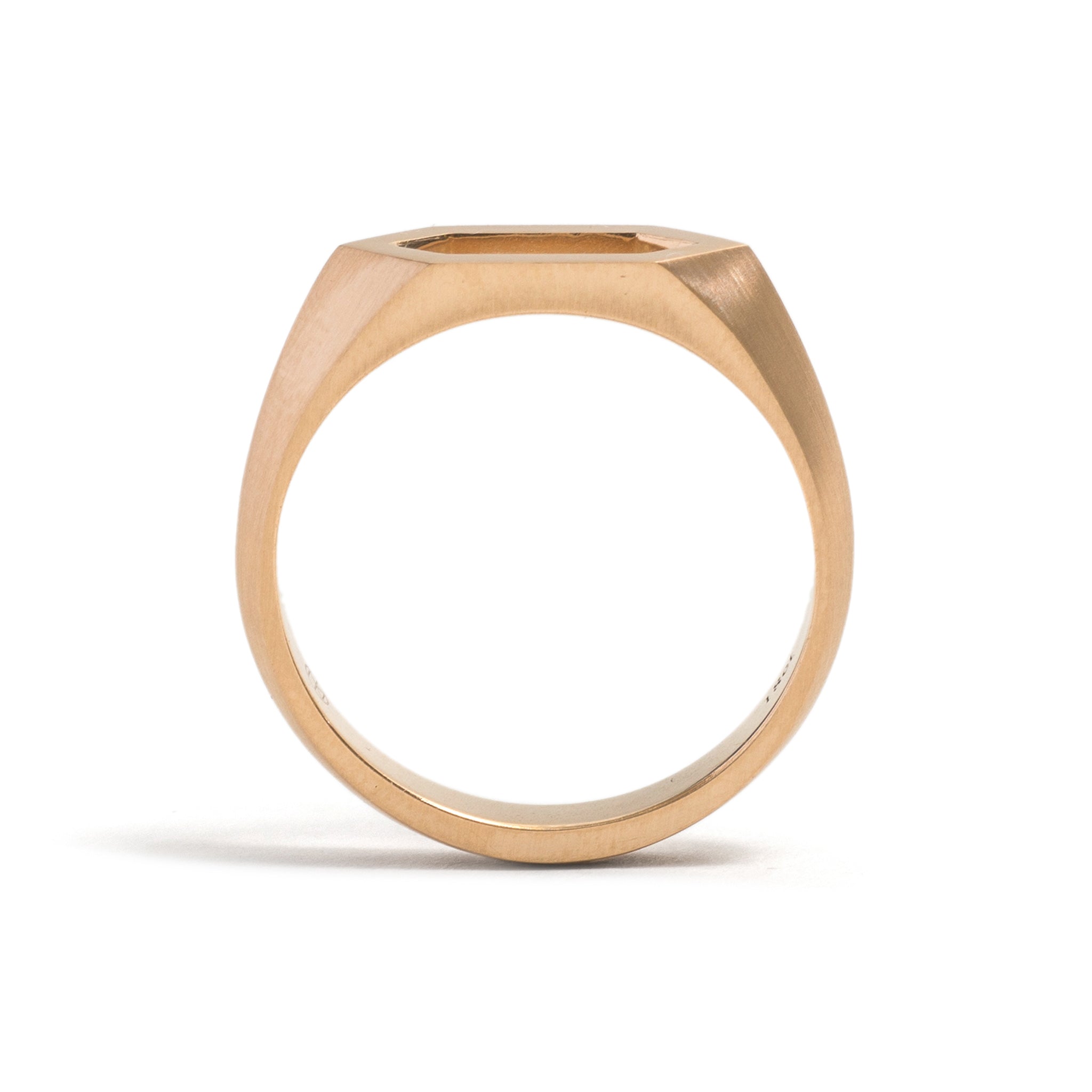 Elongated Hexagonal Signet Ring