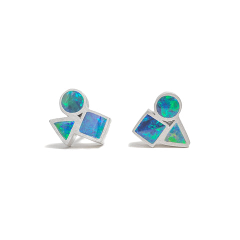 Opal Element Cluster Studs Earrings