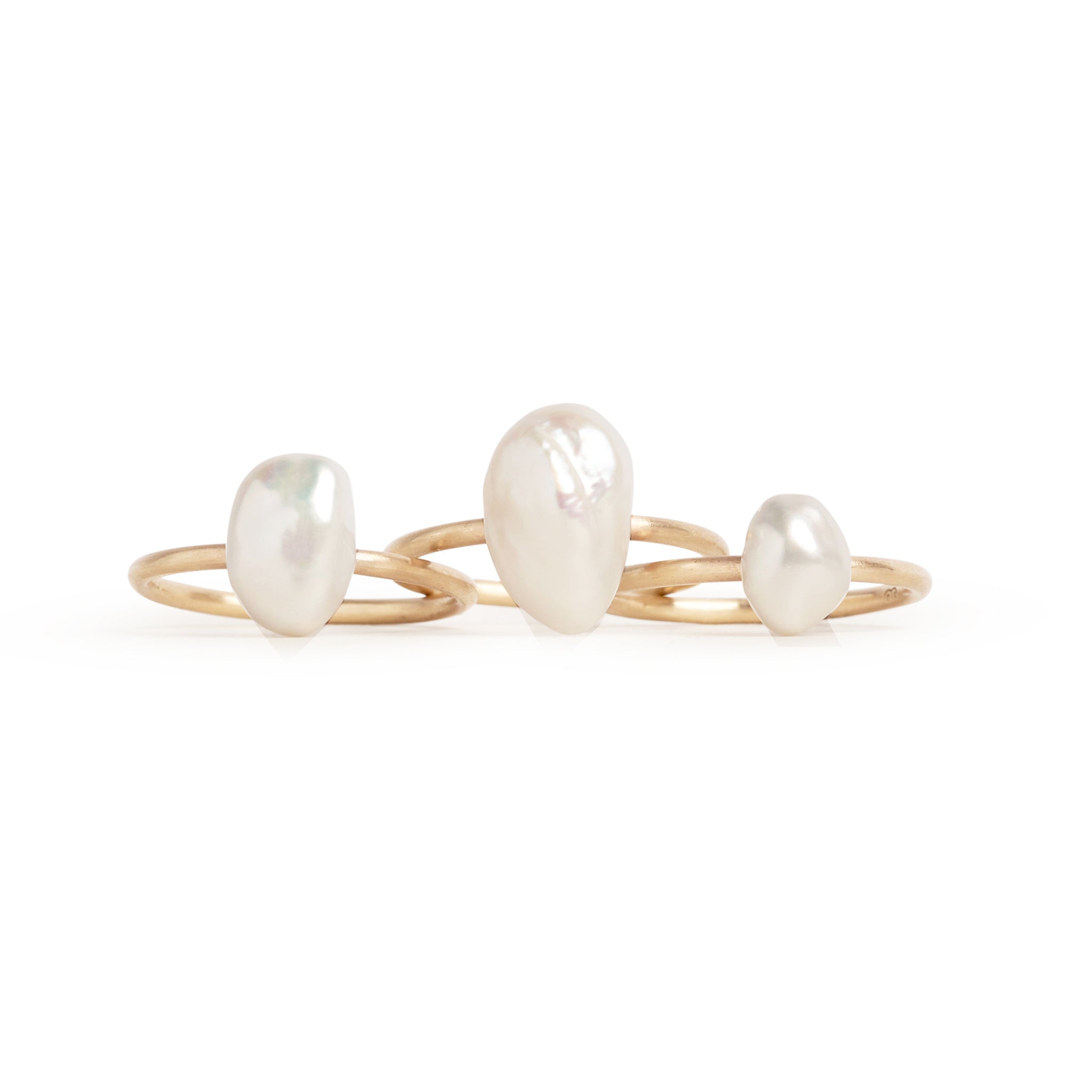 Baroque Pearl Gold Stacking Ring