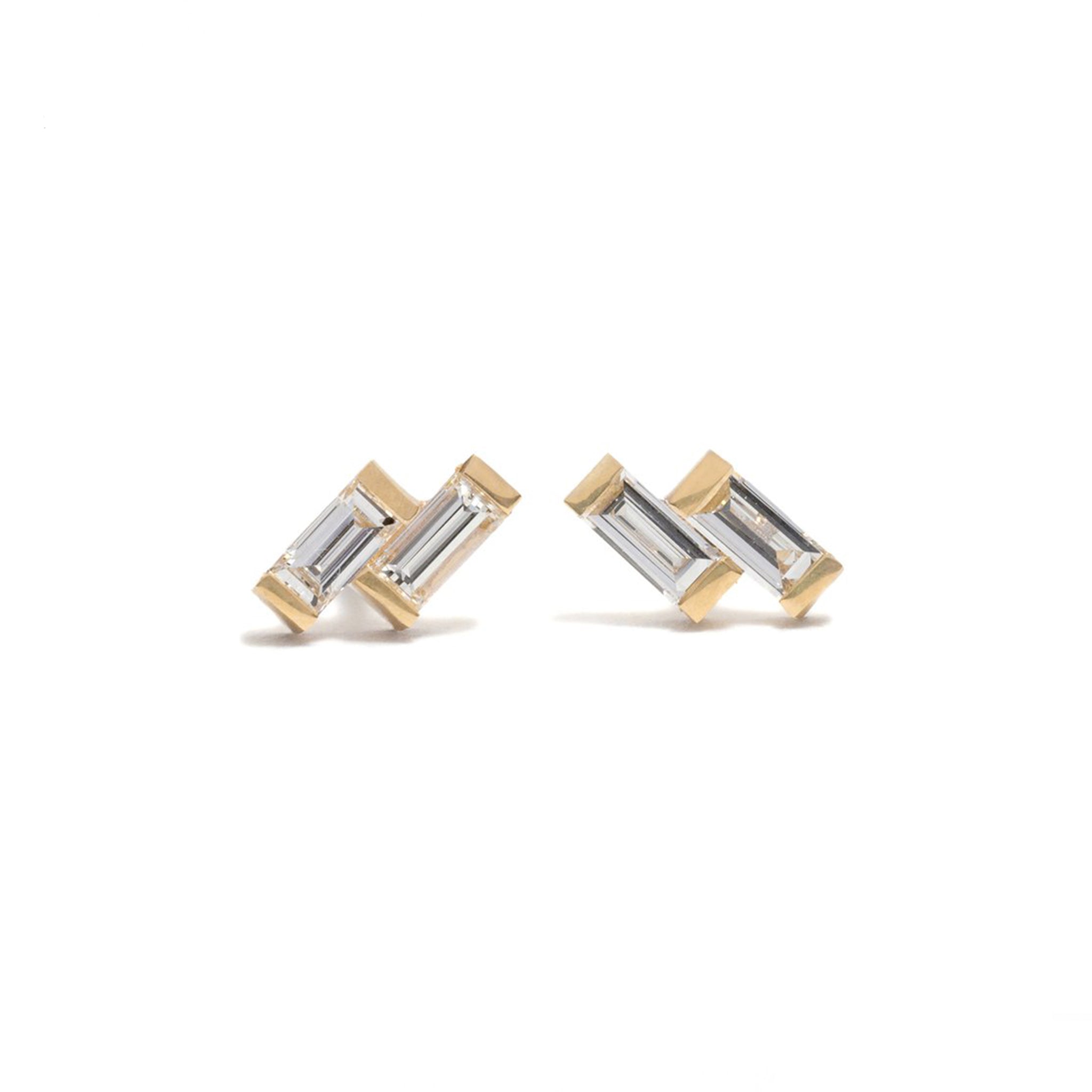 Double Diamond Baguette Earrings